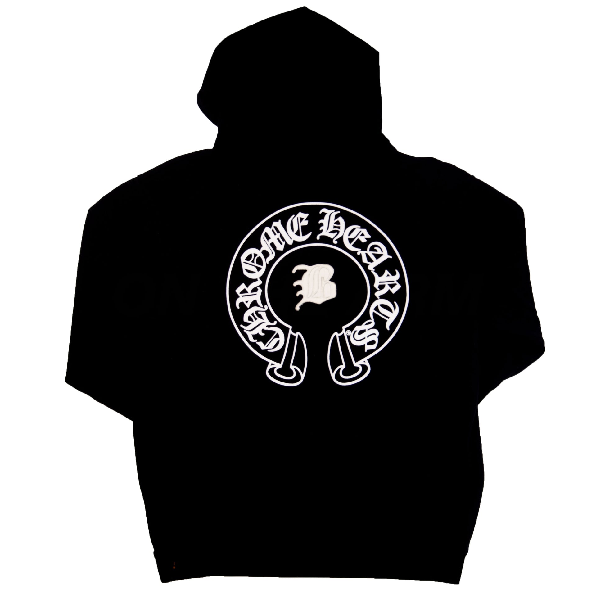 Chrome Hearts Black Bella Hadid "B" Leather Patch Hoodie PRE-OWNED