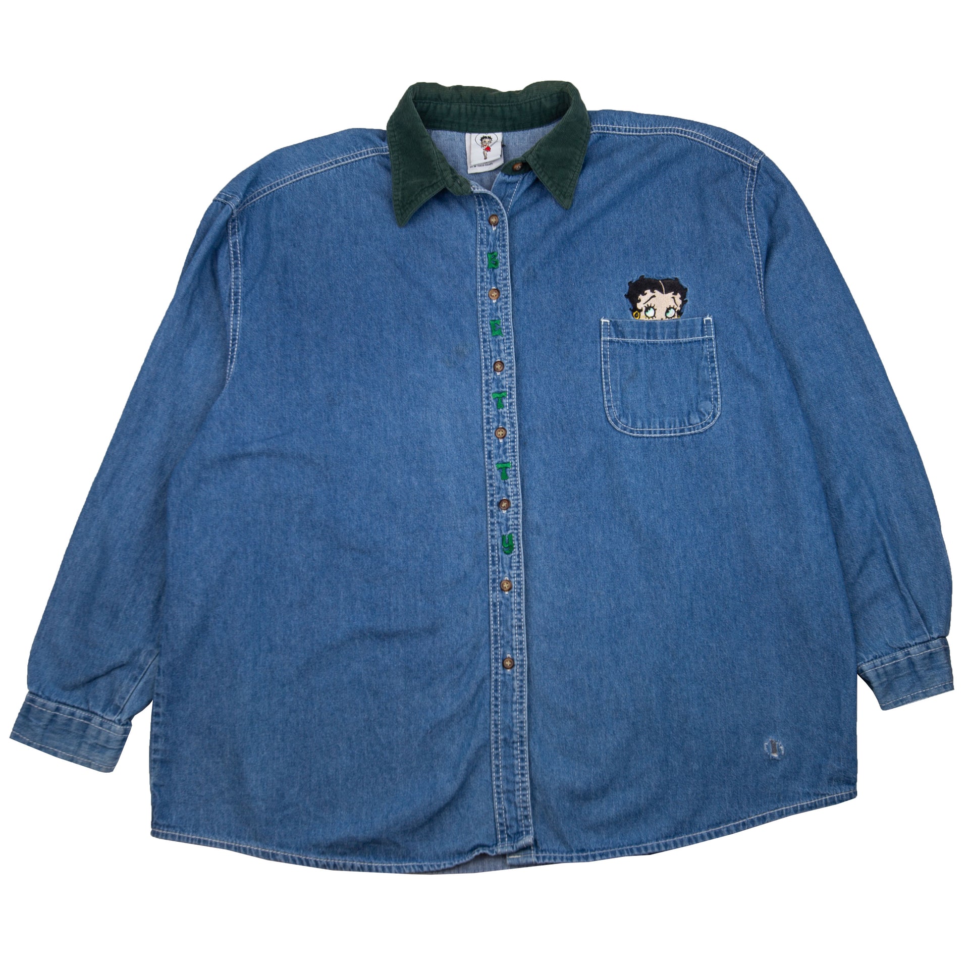 Vintage Denim Betty Boop Button Up Shirt (2000's)