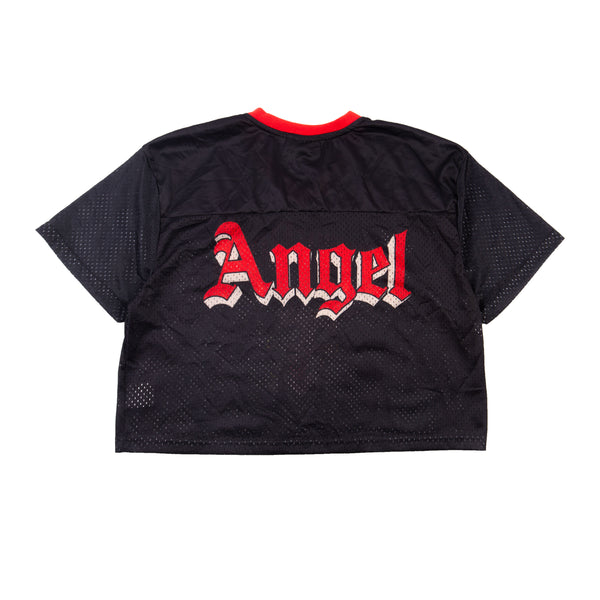 Betty Boop Black Mesh Cropped Women's Jersey PRE-OWNED