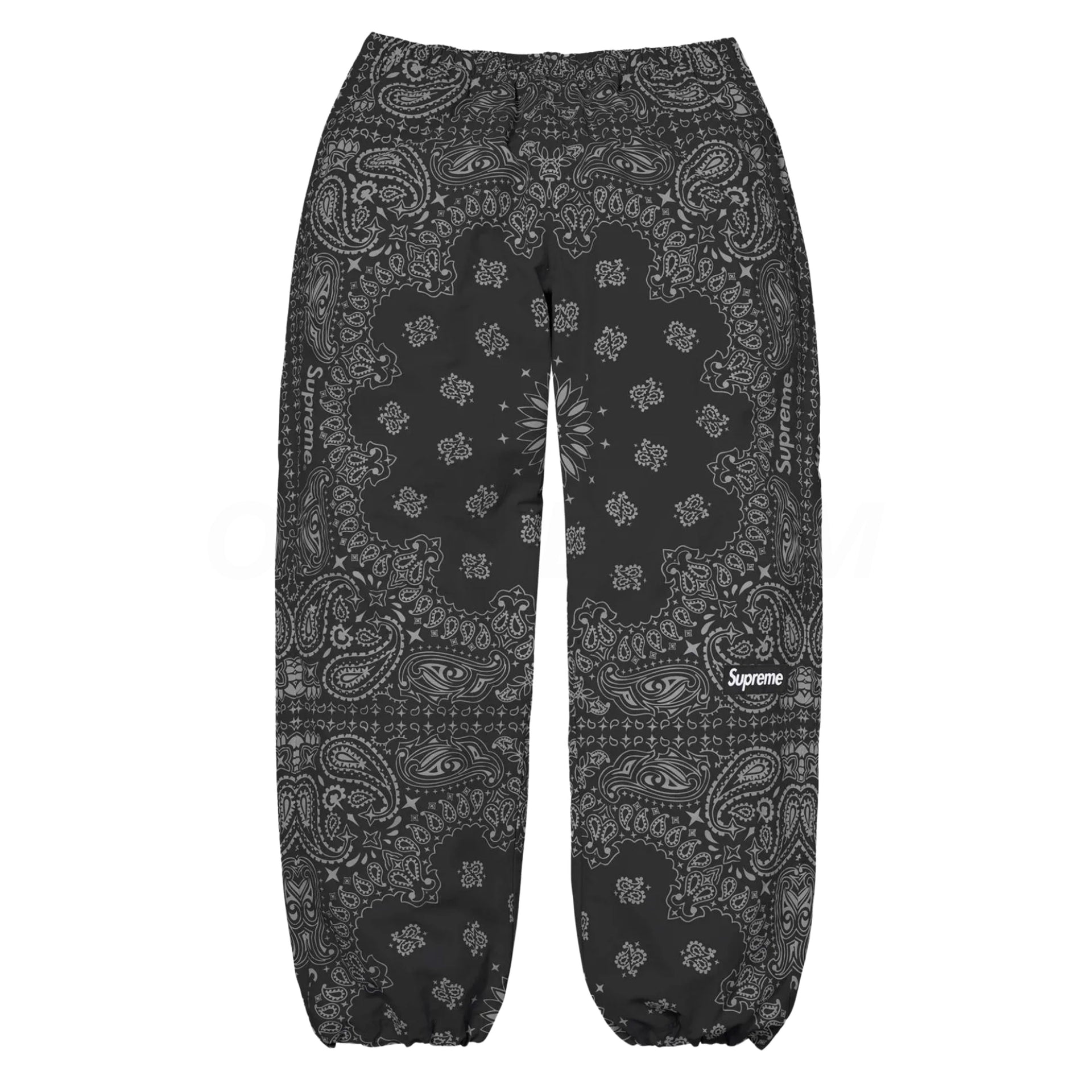 Supreme Black Reflective Bandana Track Pants