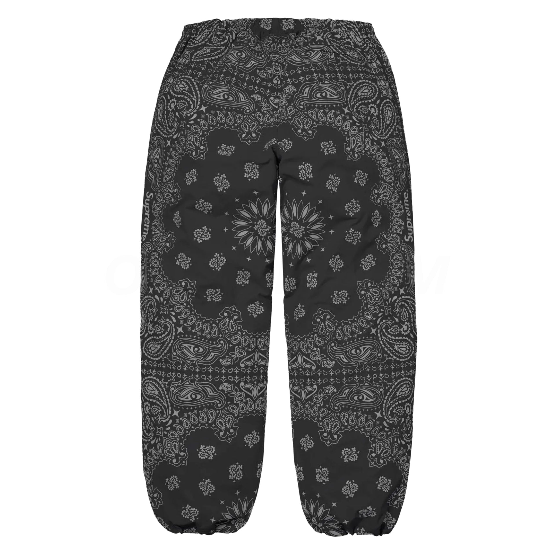 Supreme Black Reflective Bandana Track Pants