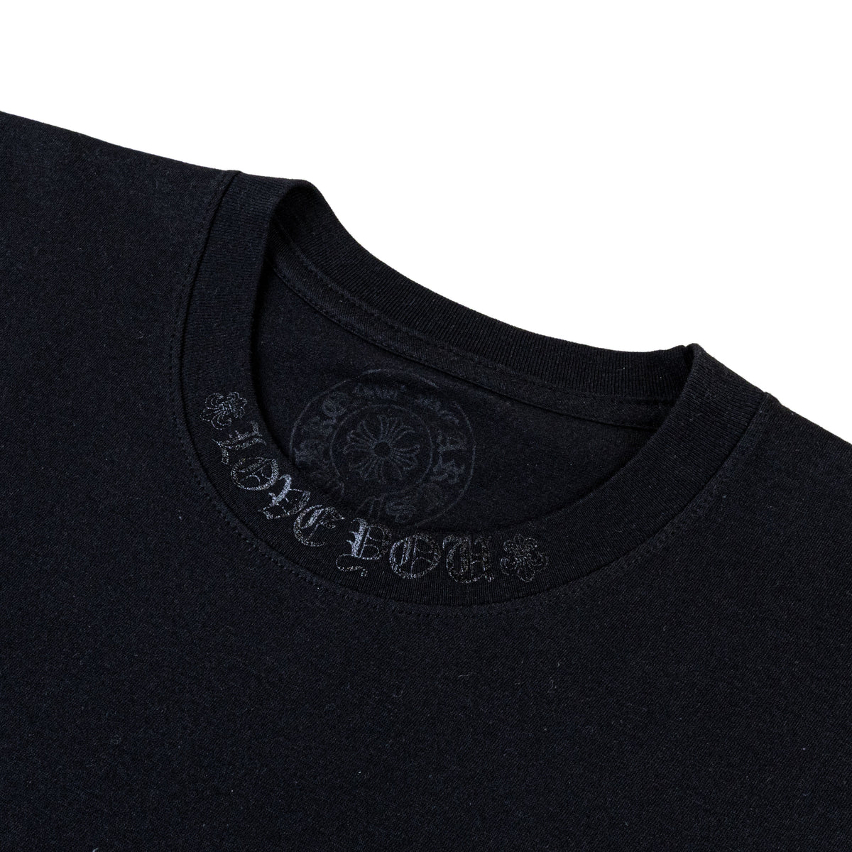 Chrome Hearts Black Cannes Tonal Love You Neck Logo Tee