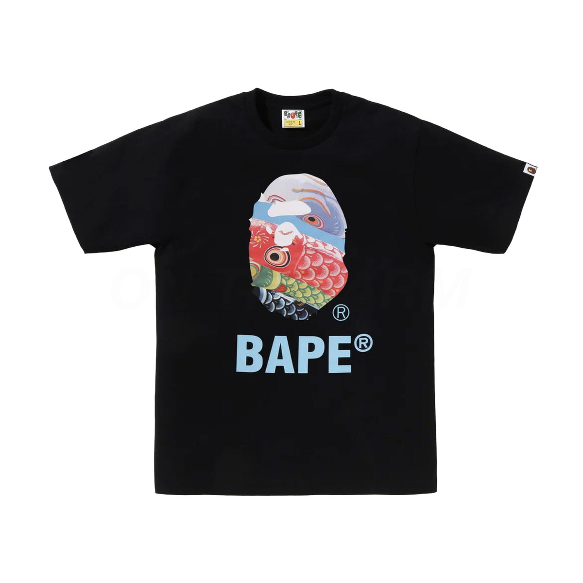 Bape Black Carp Streamer Photo Ape Head Tee