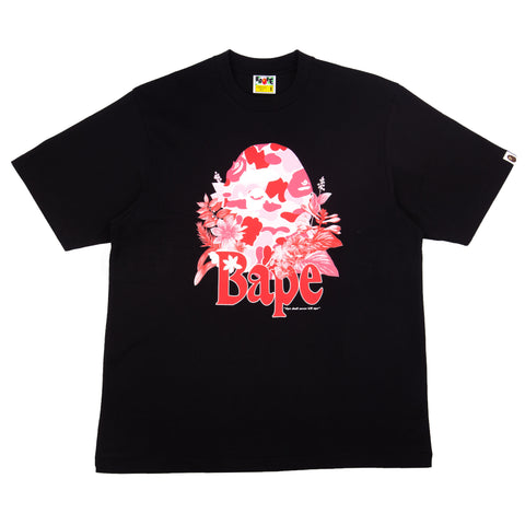 Bape Black Flora Big Ape Head Relaxed Tee