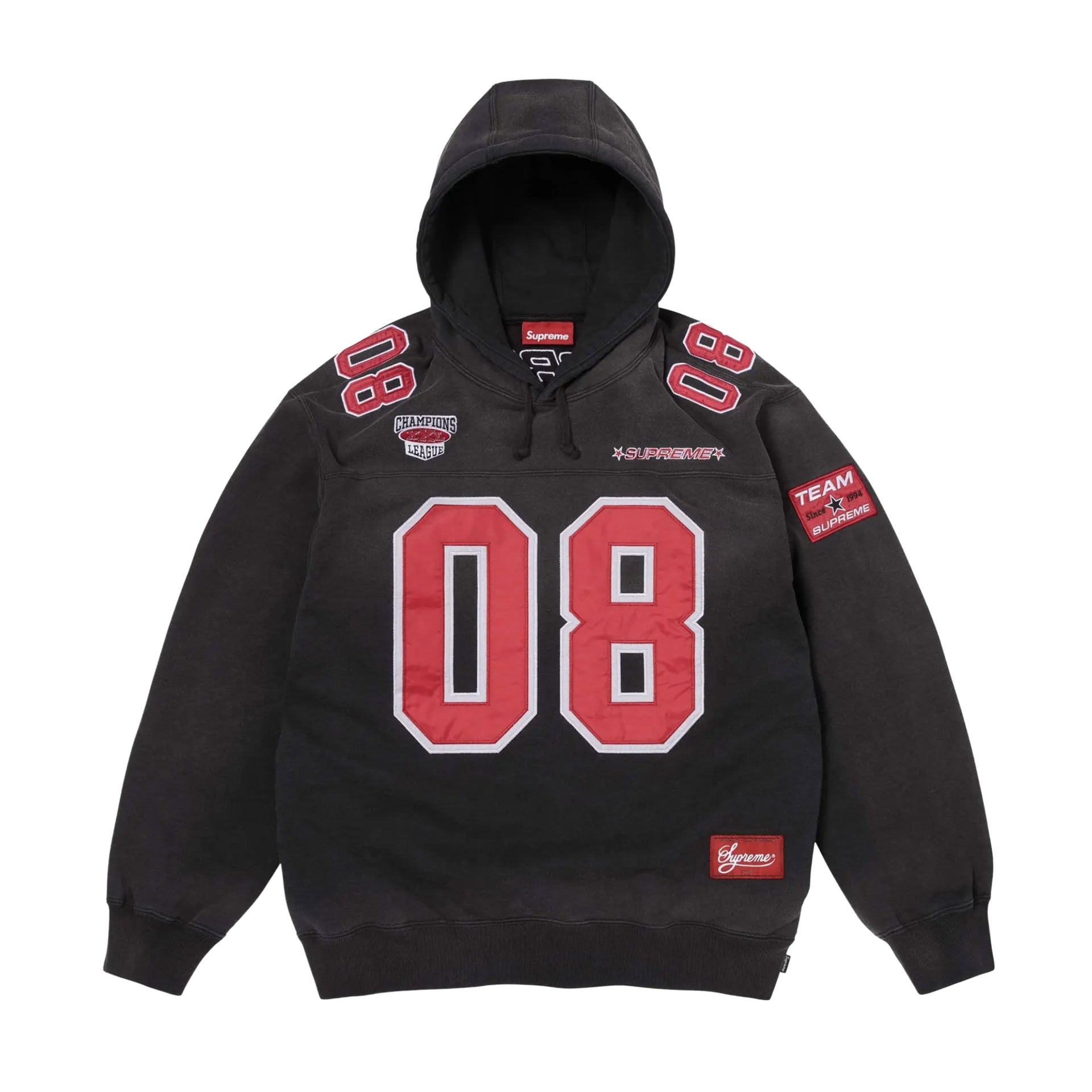 Supreme Black Football Jersey Hoodie