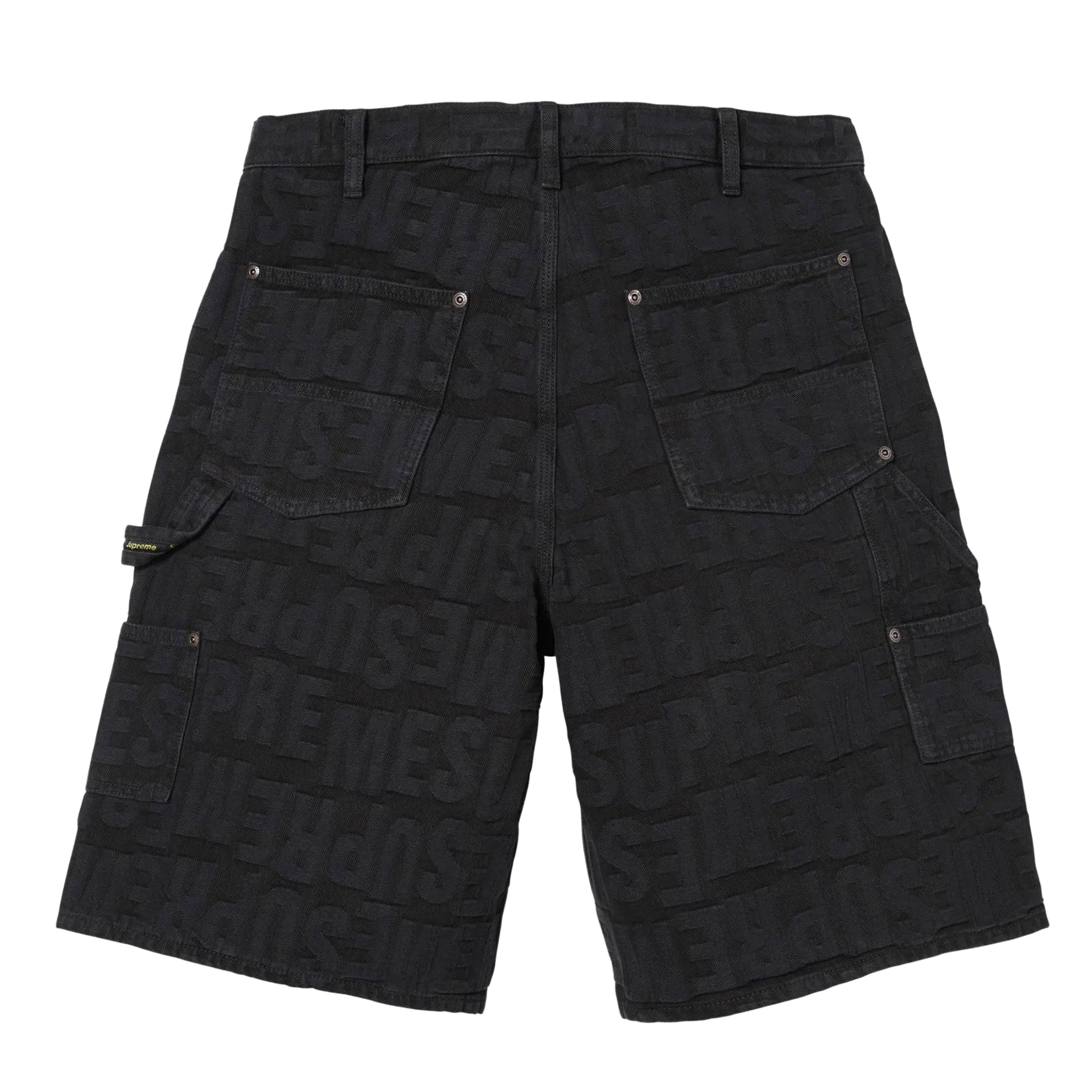 Supreme Black Jacquard Double Knee Denim Shorts