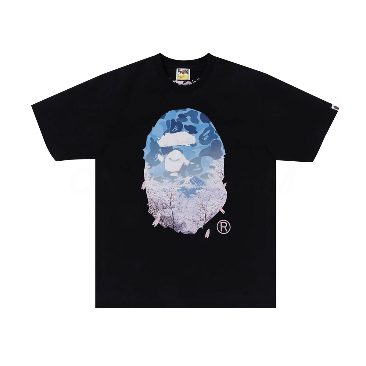 Bape Black Sakura Photo Ape Head Tee