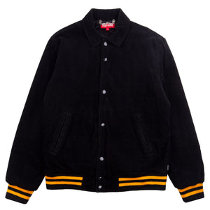 Supreme Black Corduroy Varsity Jacket PRE-OWNED