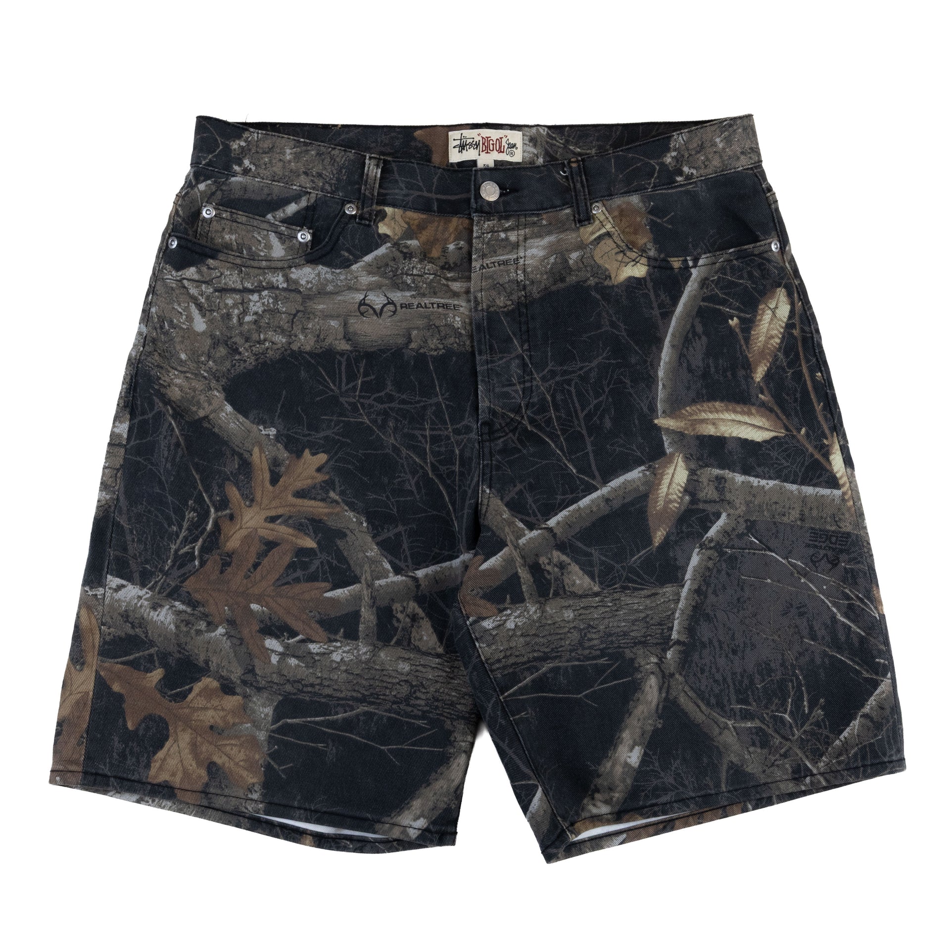 Stussy Black Real Tree Big Ol Shorts PRE-OWNED