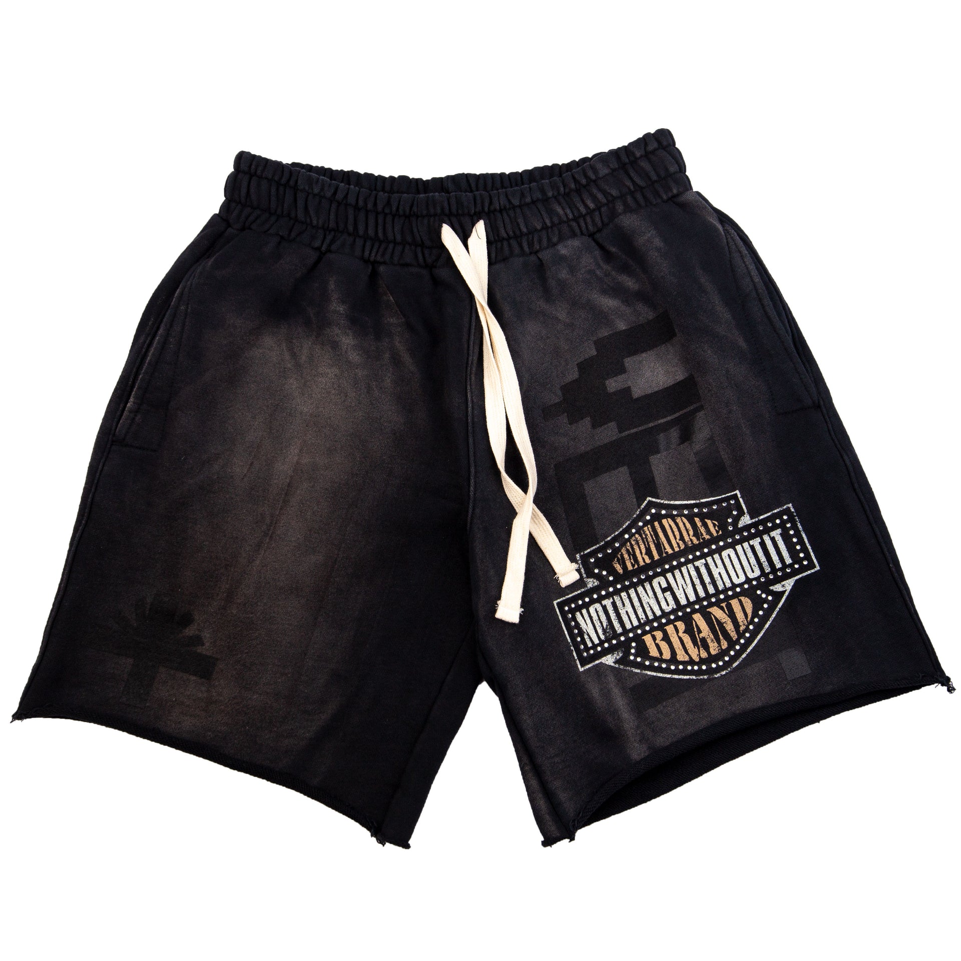 Vertabrae Black Double Emblem Shorts