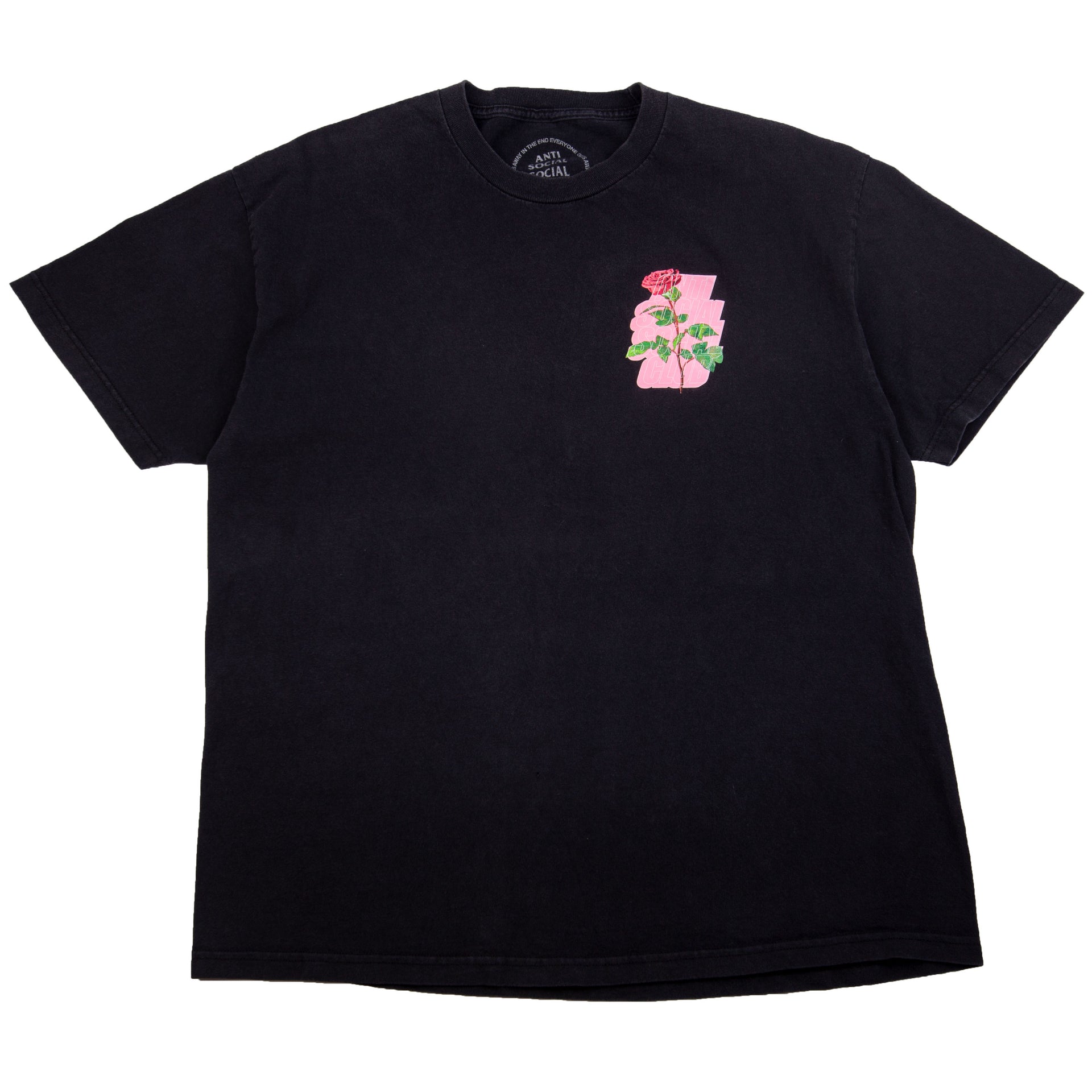 Anti Social Social Club Black Blocked Rose Tee PRE-OWNED