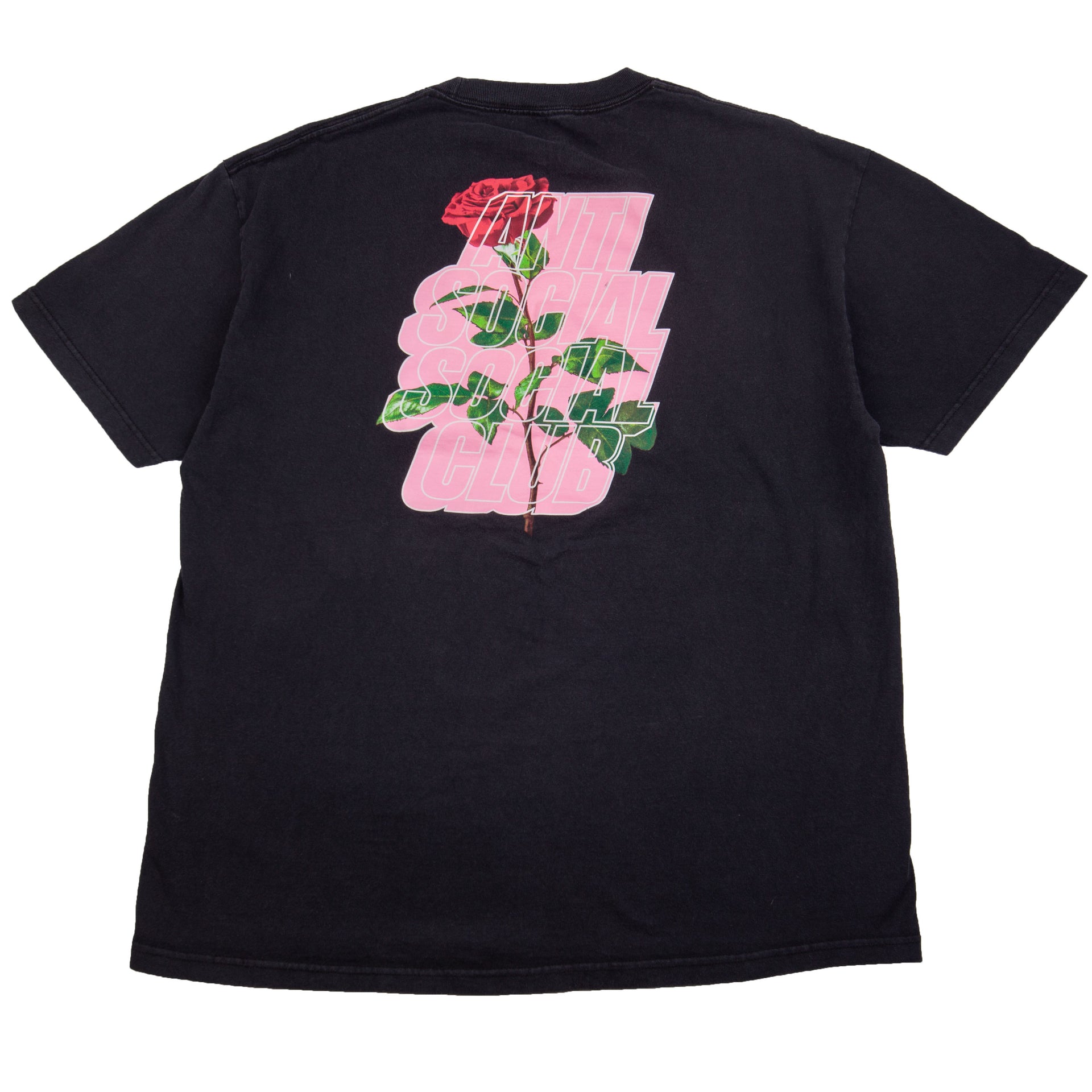 Anti Social Social Club Black Blocked Rose Tee PRE-OWNED