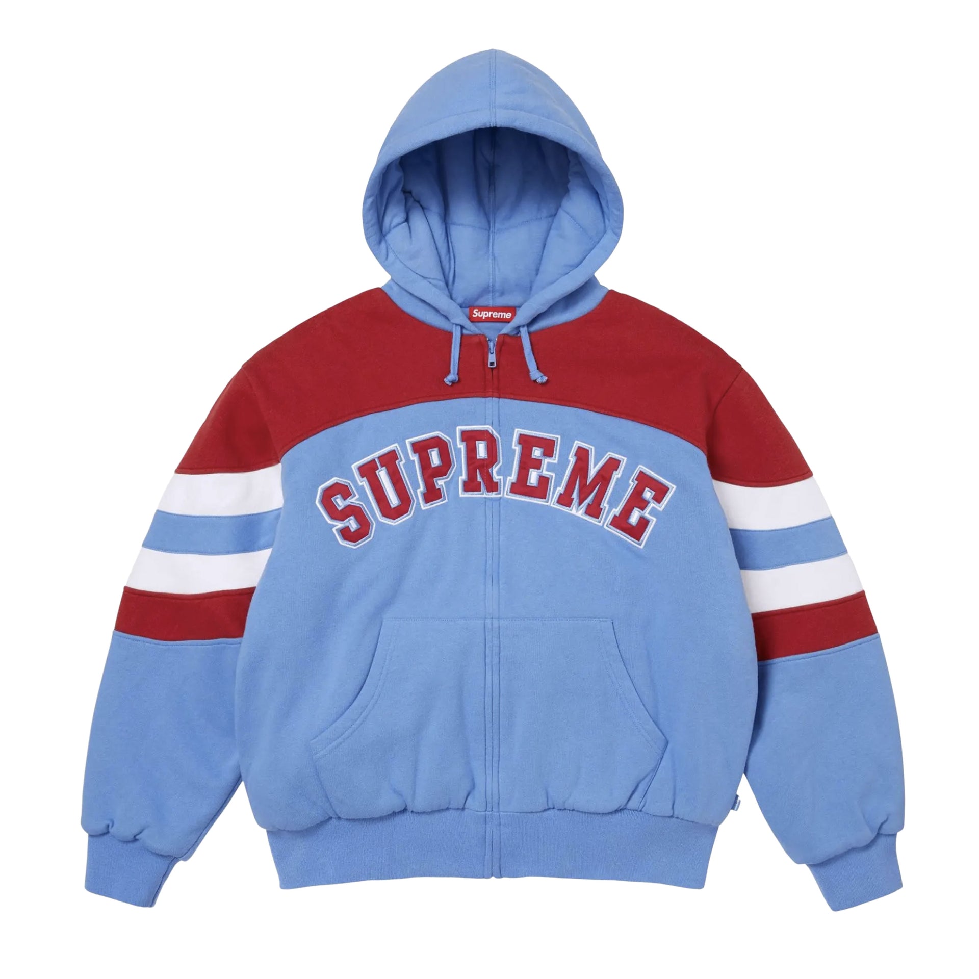 Supreme Blue/Red Filled Zip Up Hoodie
