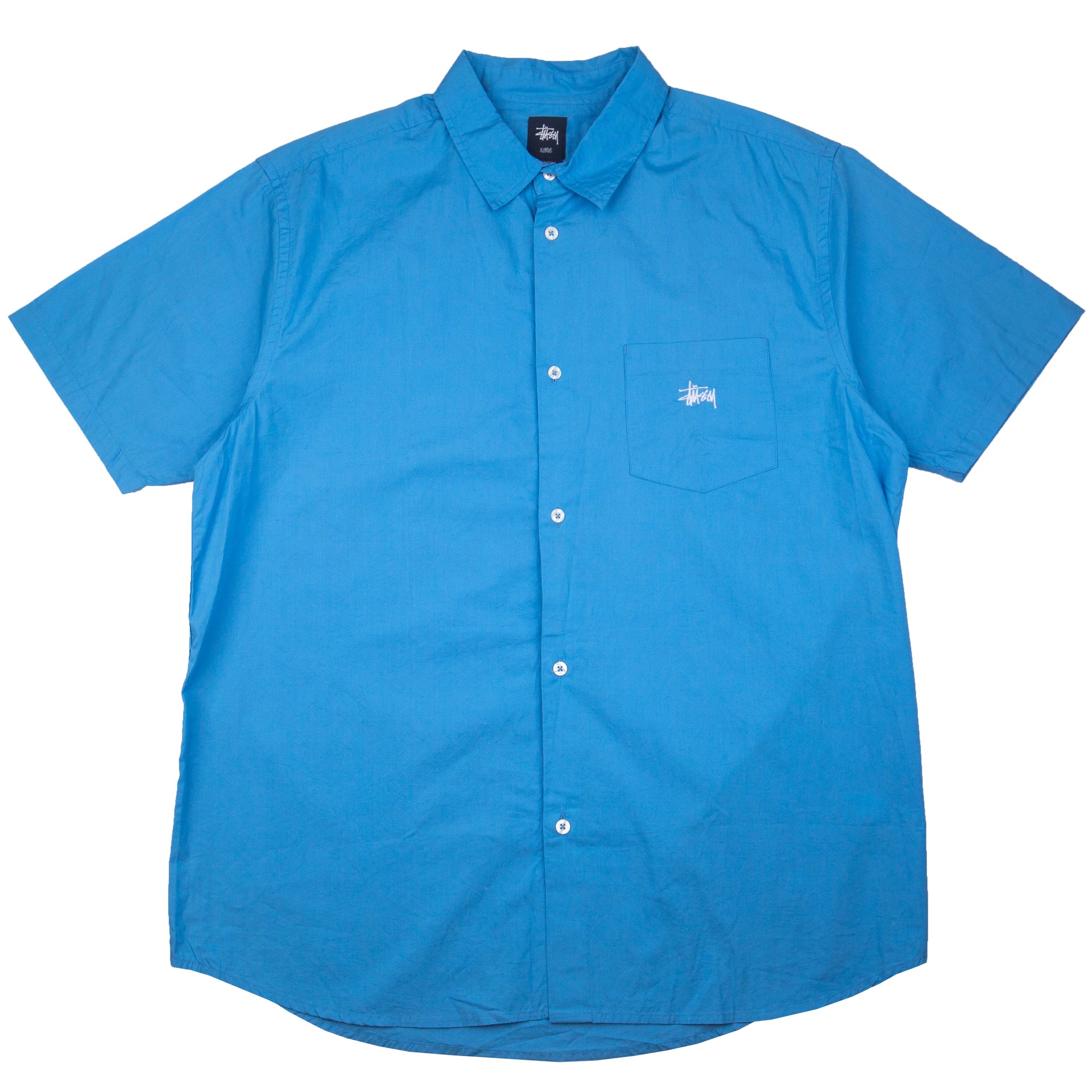 Stussy Blue Button Up Shirt PRE-OWNED