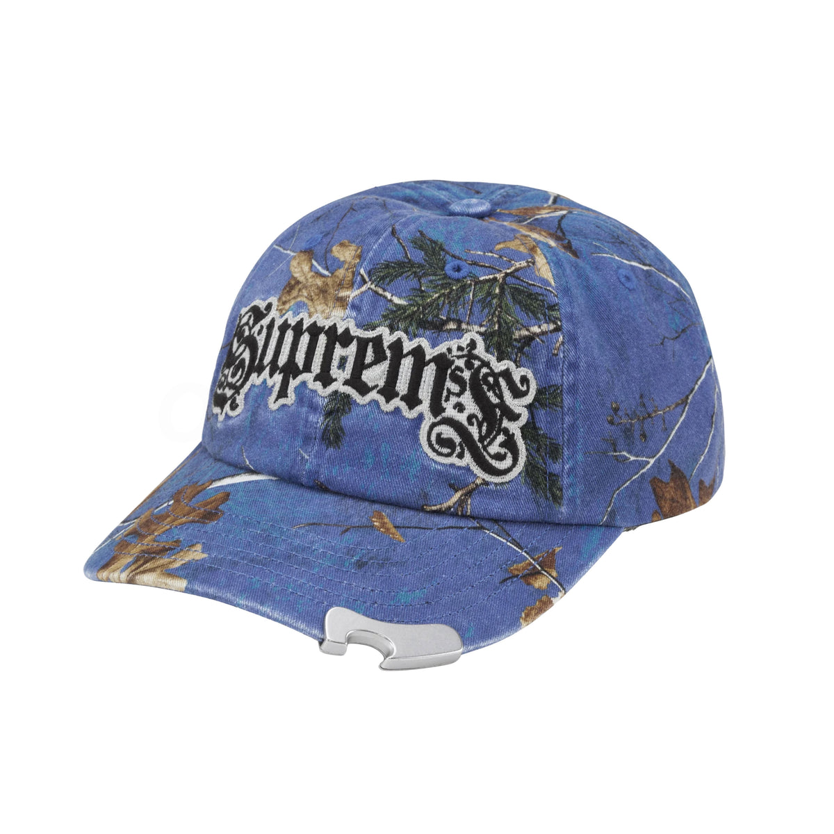 Supreme Xtra Blue Camo Bottle Opener 6-Panel Hat