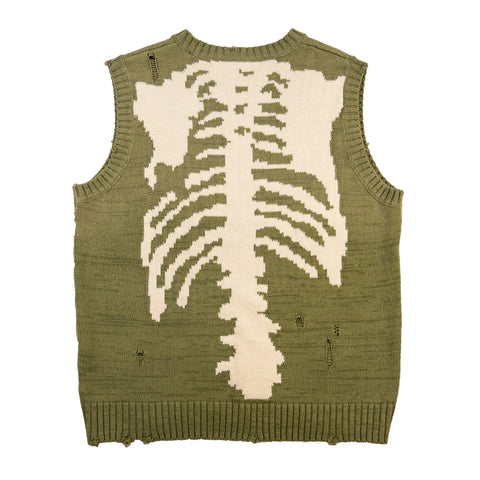 Kapital Olive 5G Bones Knit Vest PRE-OWNED