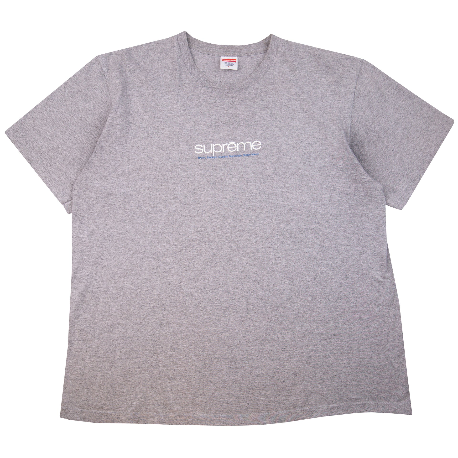 Supreme Grey Boroughs Tee PRE-OWNED