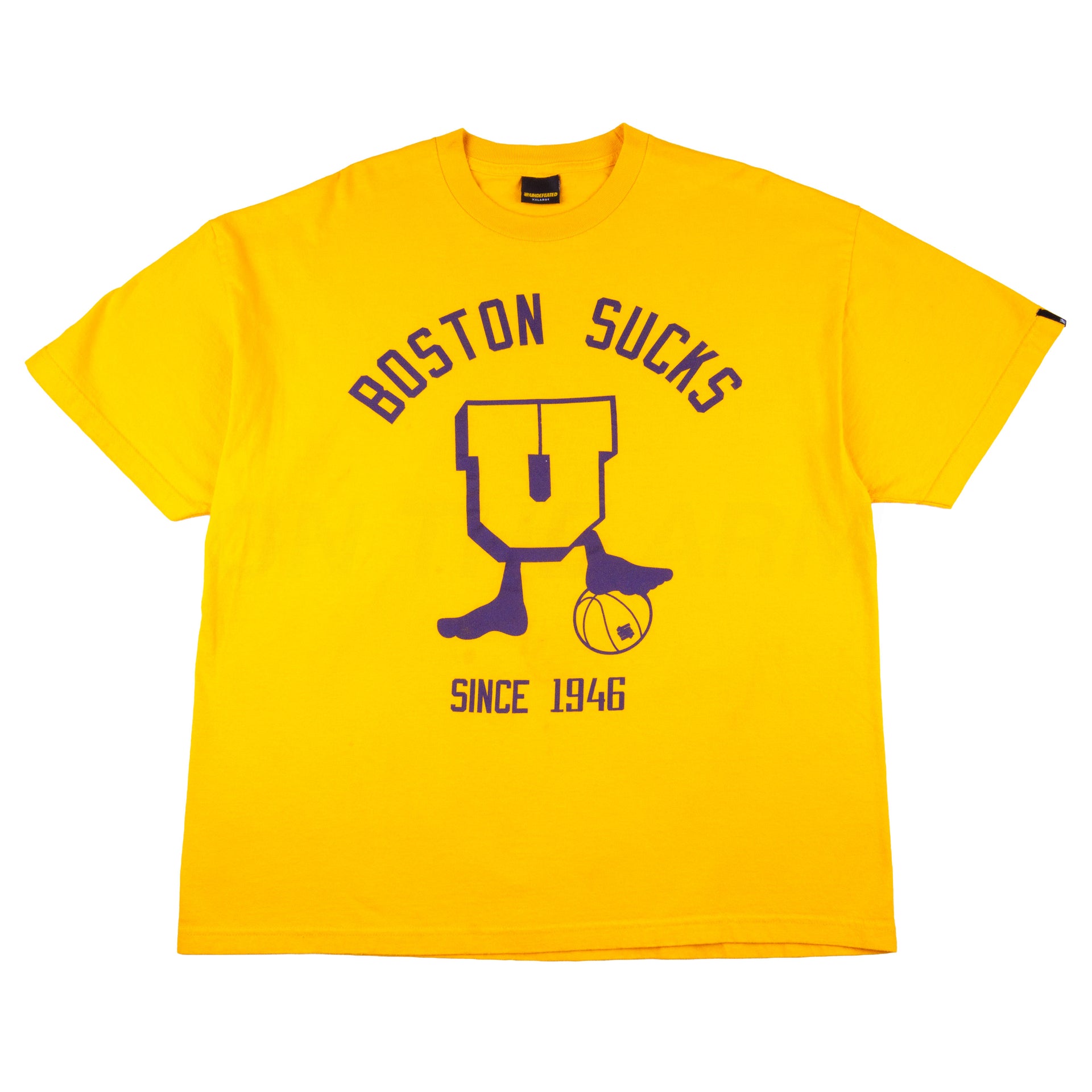 Undefeated Yellow Boston Sucks Tee PRE-OWNED