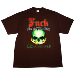 FTP Brown Flaming Skull Tee