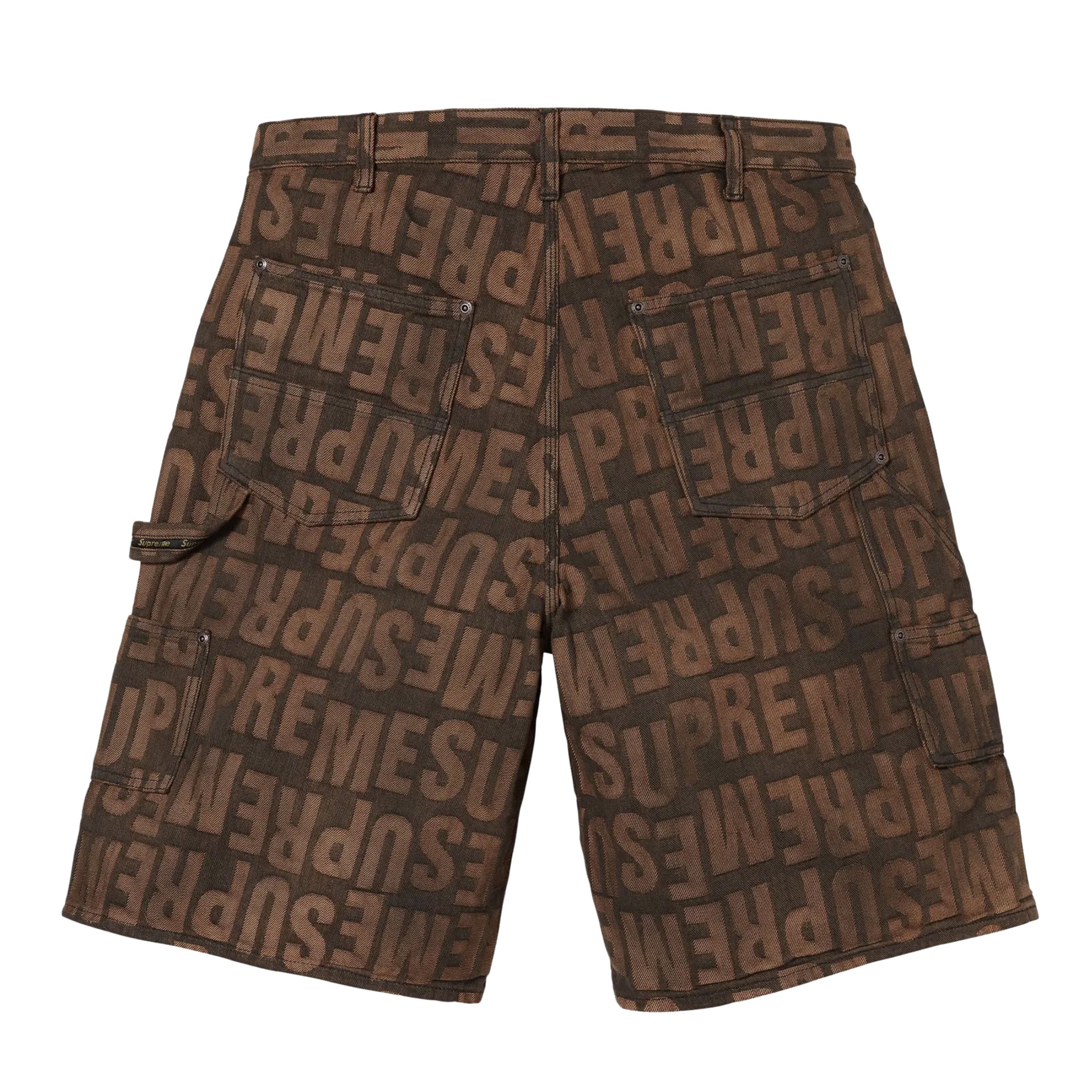 Supreme Brown Jacquard Double Knee Denim Shorts