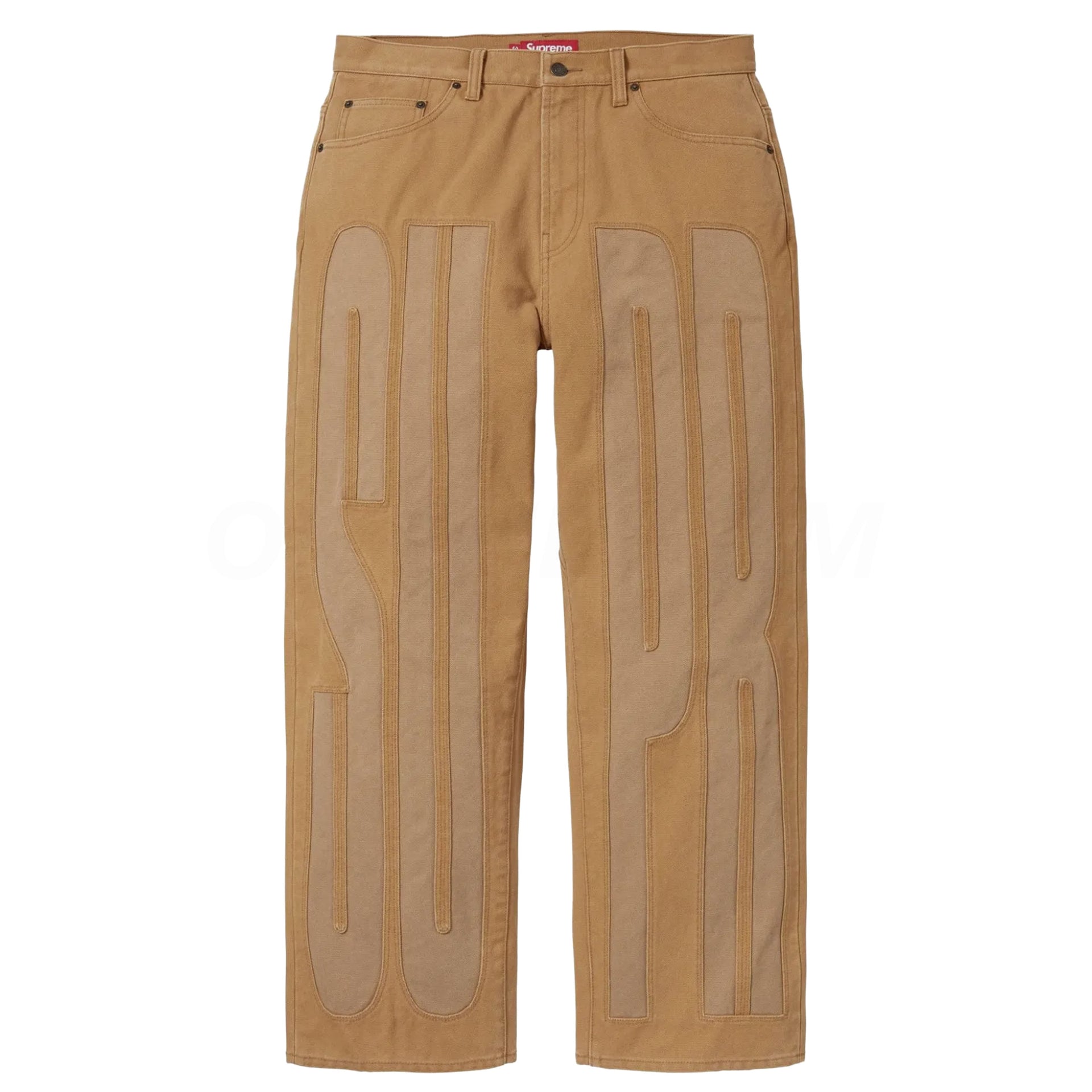 Supreme Brown Spellout Baggy Jeans