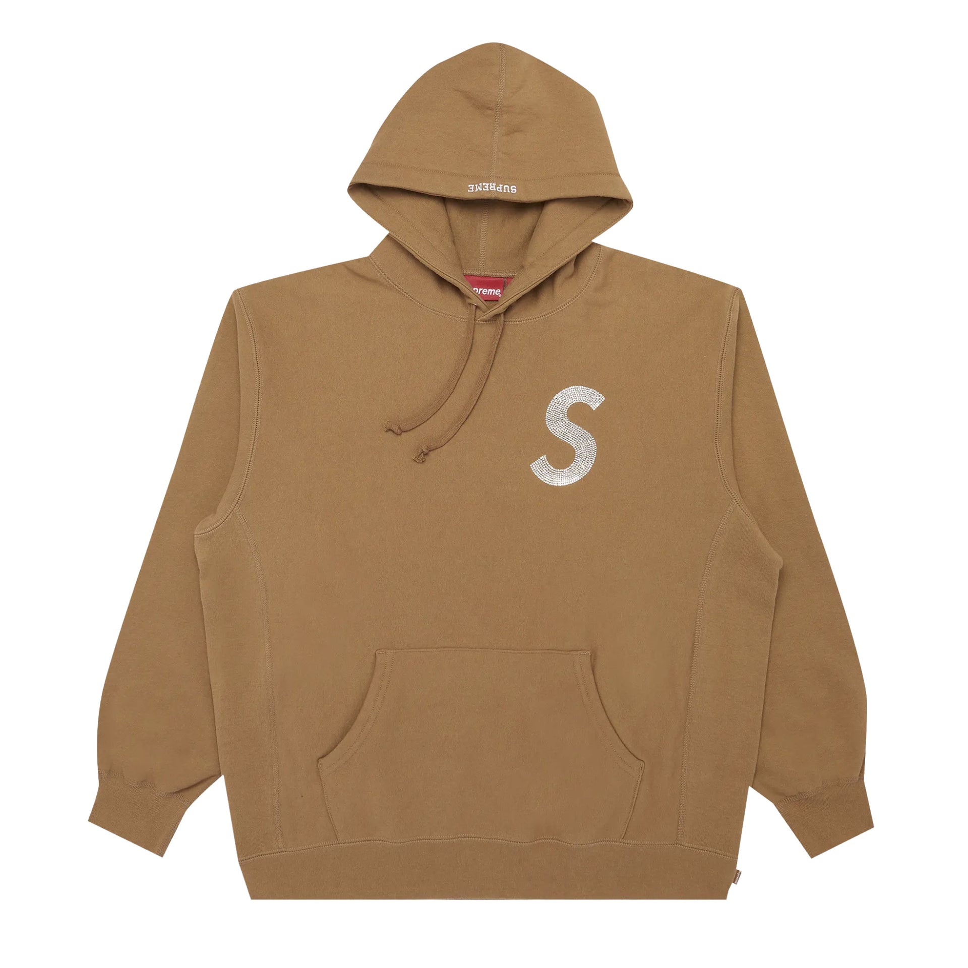 Supreme Brown Swarovski S Logo Hoodie