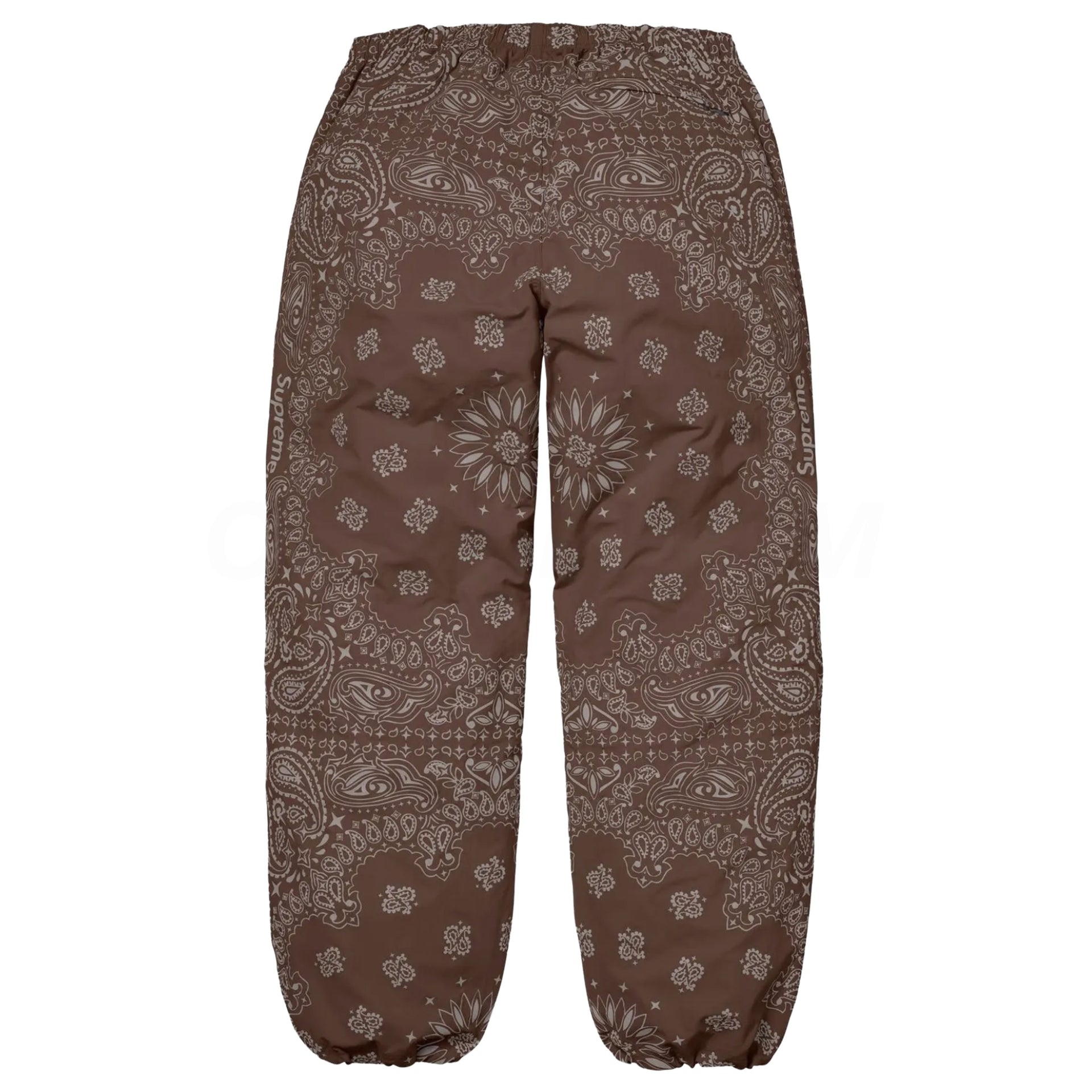 Supreme Brown Reflective Bandana Track Pants