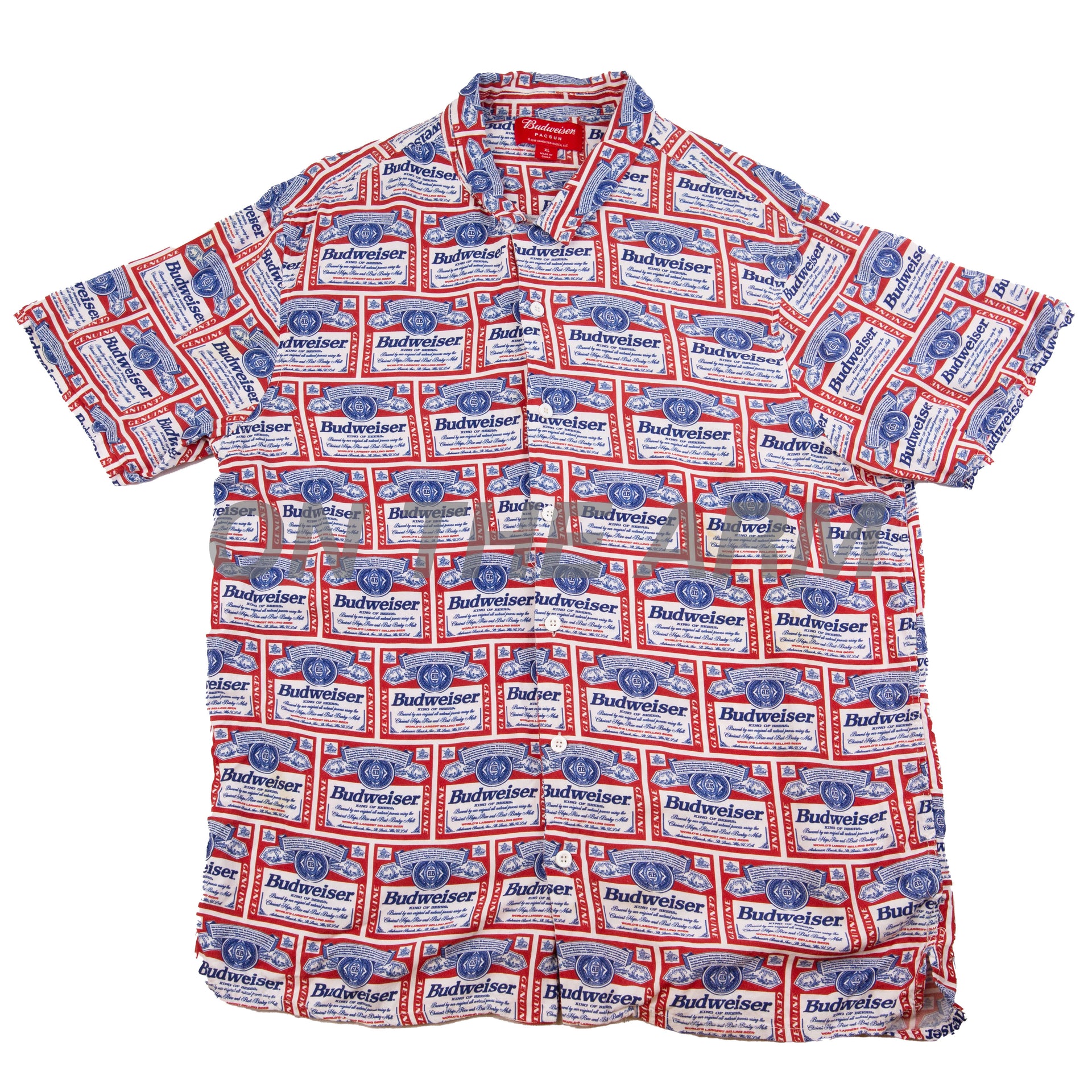 Budweiser Pacsun All Over Print Button Up Shirt PRE-OWNED