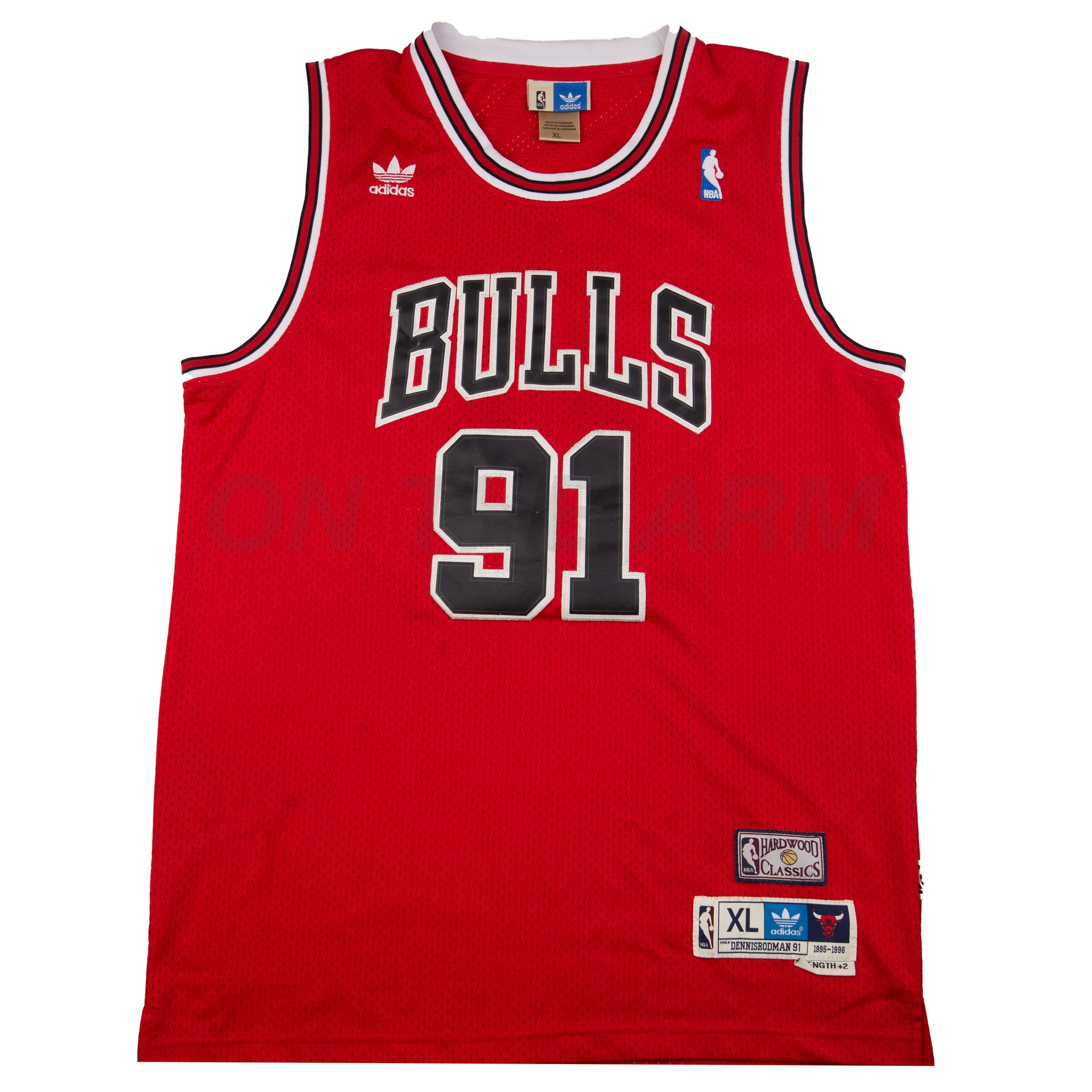 Vintage Red Adidas Chicago Bulls Rodman Jersey (2000's)