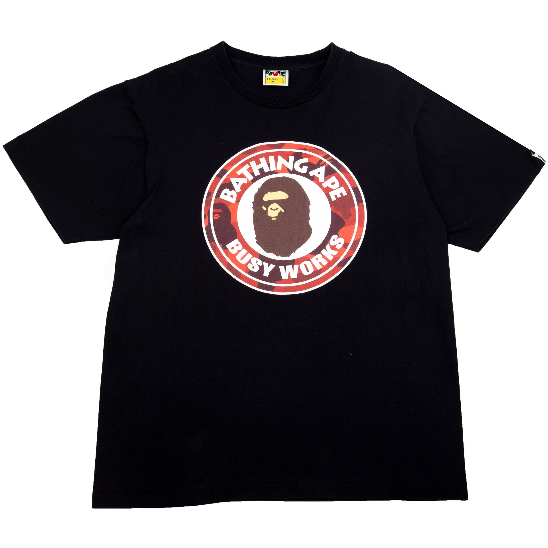 Bape Black/Red Color Camo Busy Works Tee PRE-OWNED