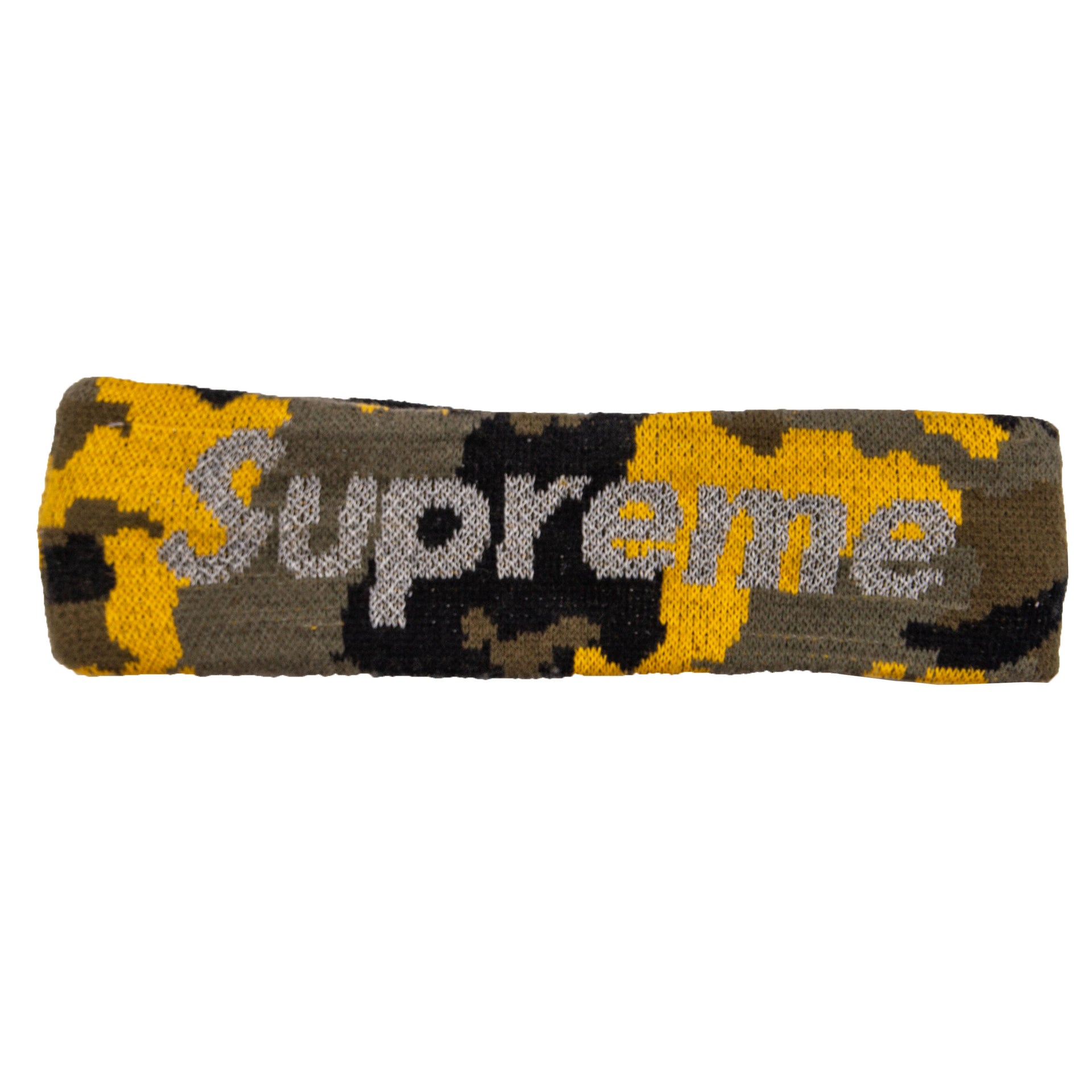 Supreme Yellow Camo New Era Reflective Headband PRE-OWNED