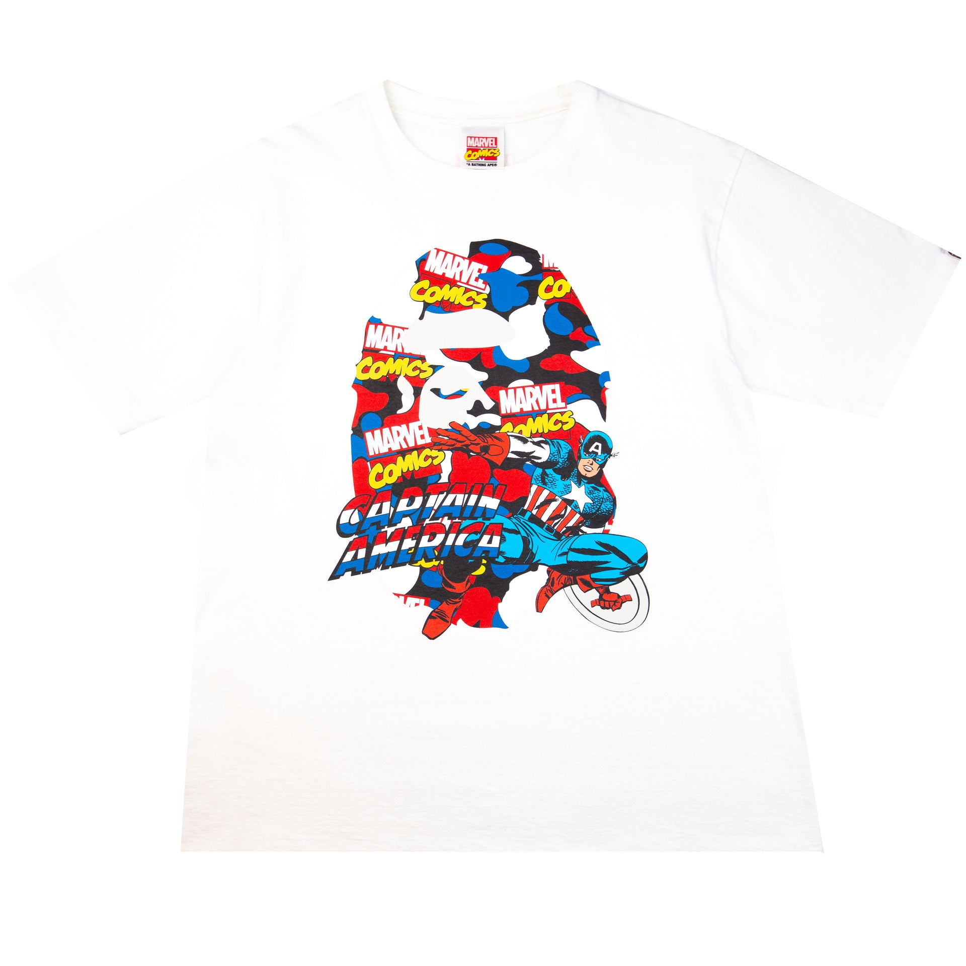 Bape White Marvel Captain America Ape Head Tee PRE-OWNED