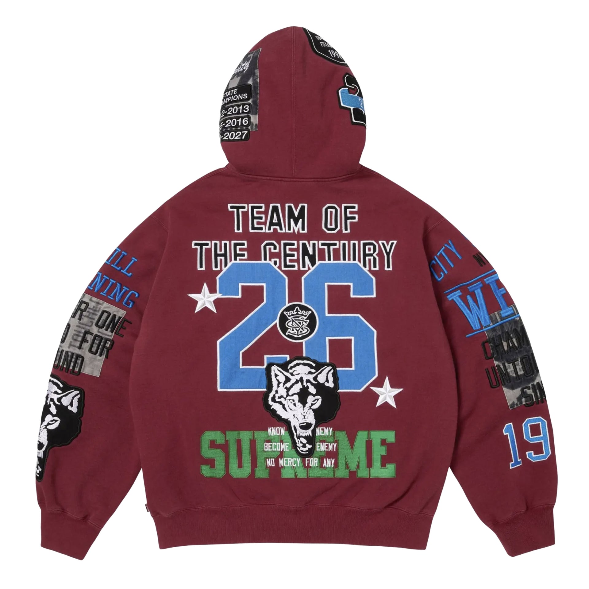 Supreme Cardinal Warriors Zip Up Hoodie