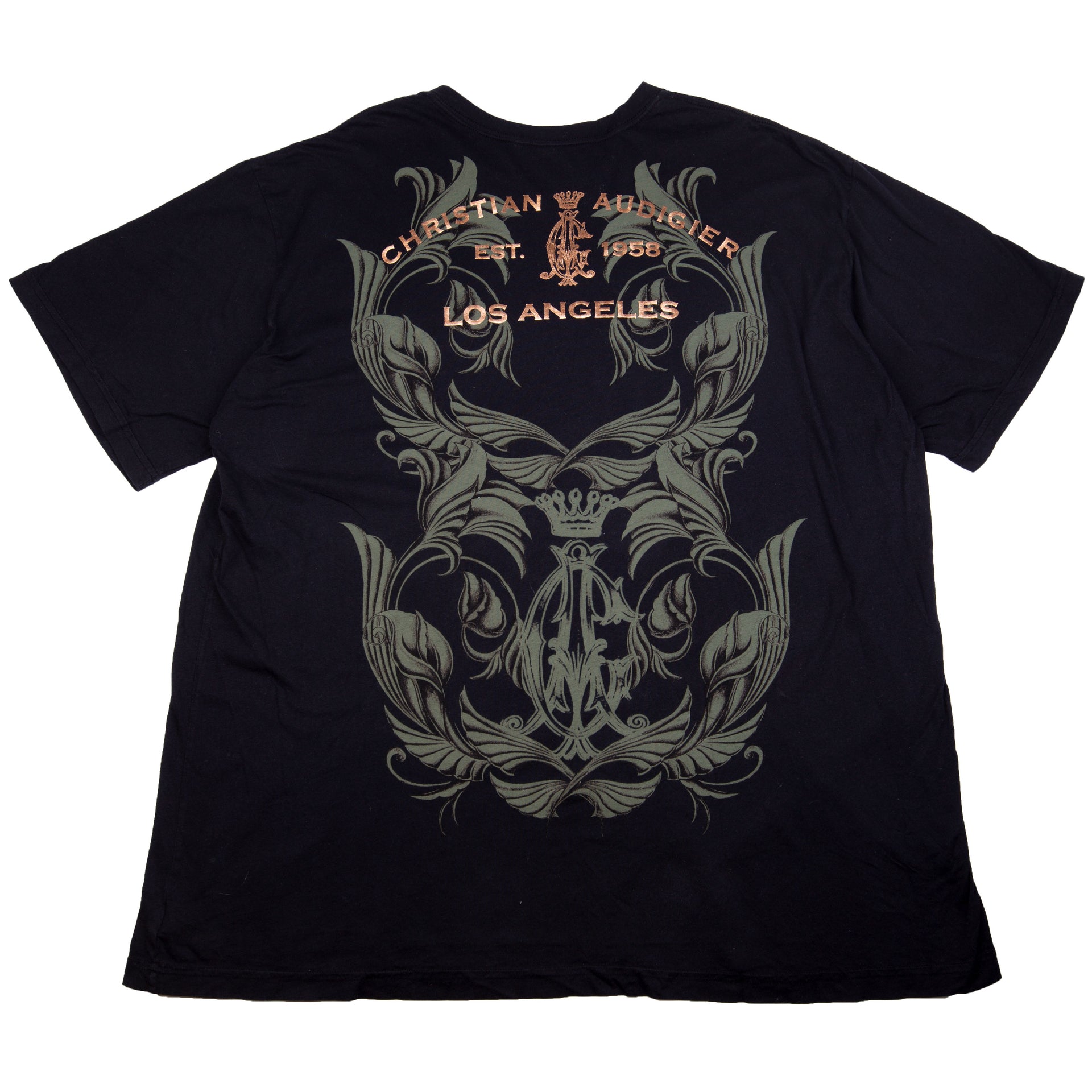 Vintage Black Christian Audigier Copper Snake Tee (2000's)