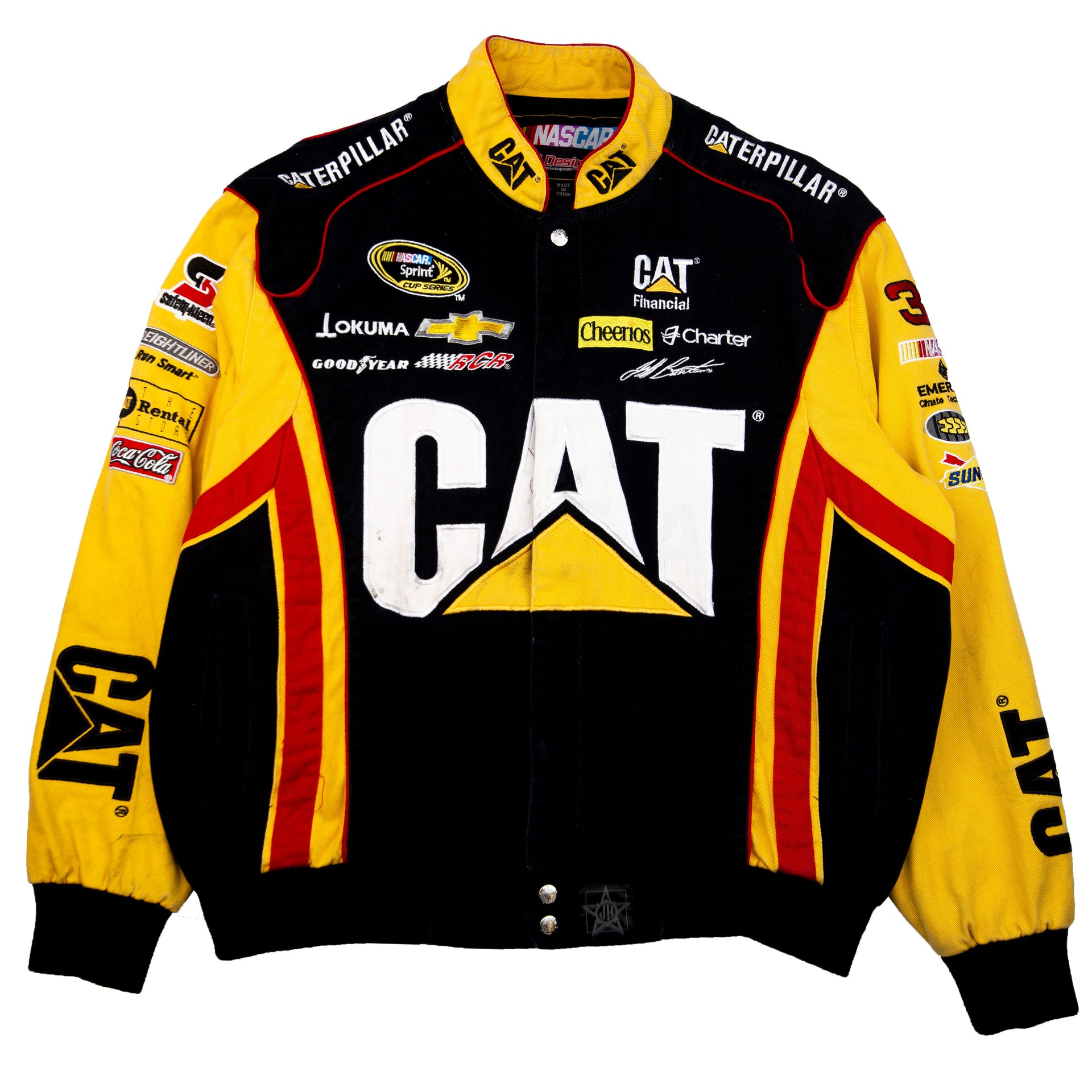 Vintage Black CAT NASCAR Racing Jacket (1990's)