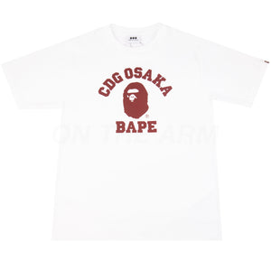 Bape White CDG Osaka Exclusive College Tee