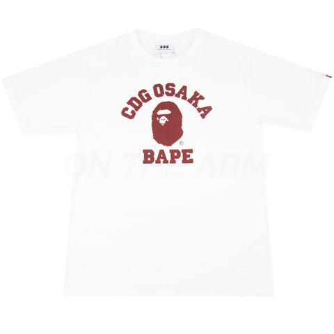 Bape White CDG Osaka Exclusive College Tee