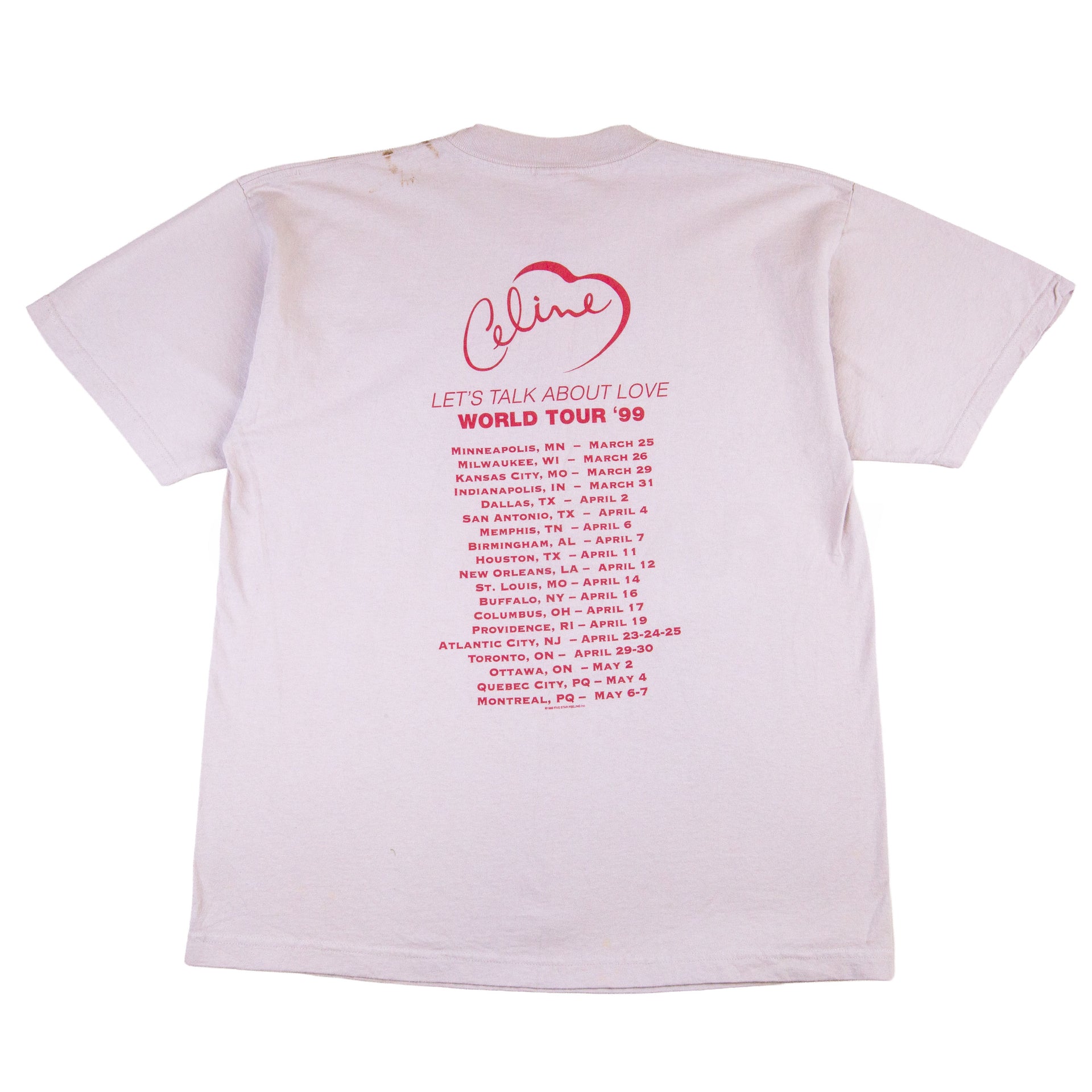 Vintage Light Brown Celine Dion Tour Tee (1999)