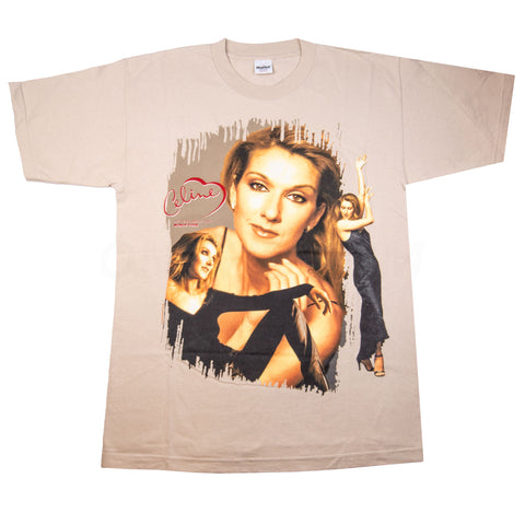 Vintage Khaki Celine Dion Let's Talk About Love World Tour Tee (1998)