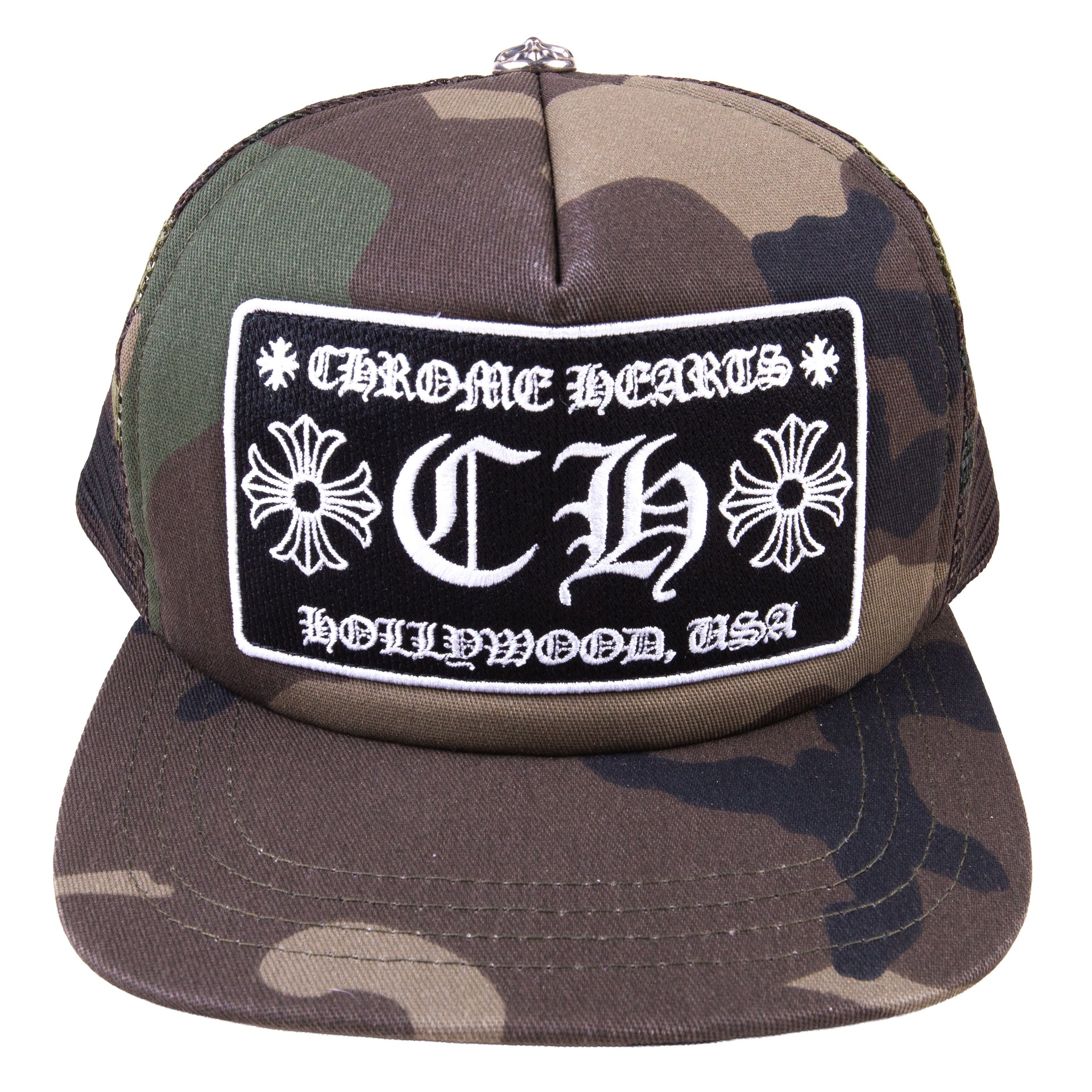Chrome Hearts Camo Hollywood Trucker Hat