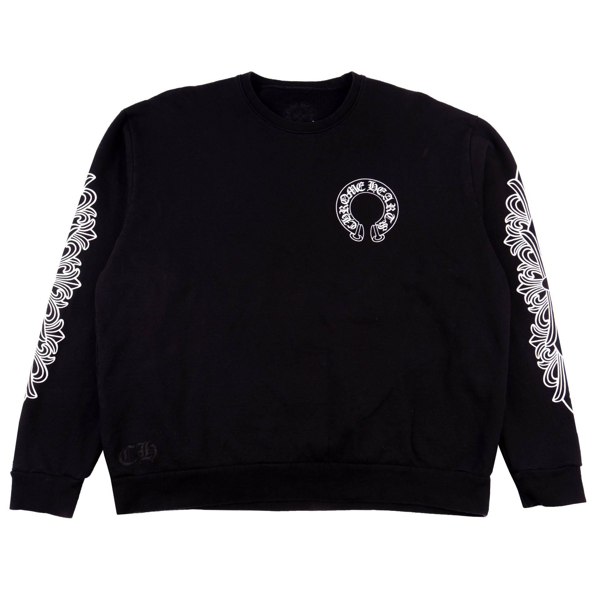 Chrome Hearts Black Horseshoe Crew PRE-OWNED