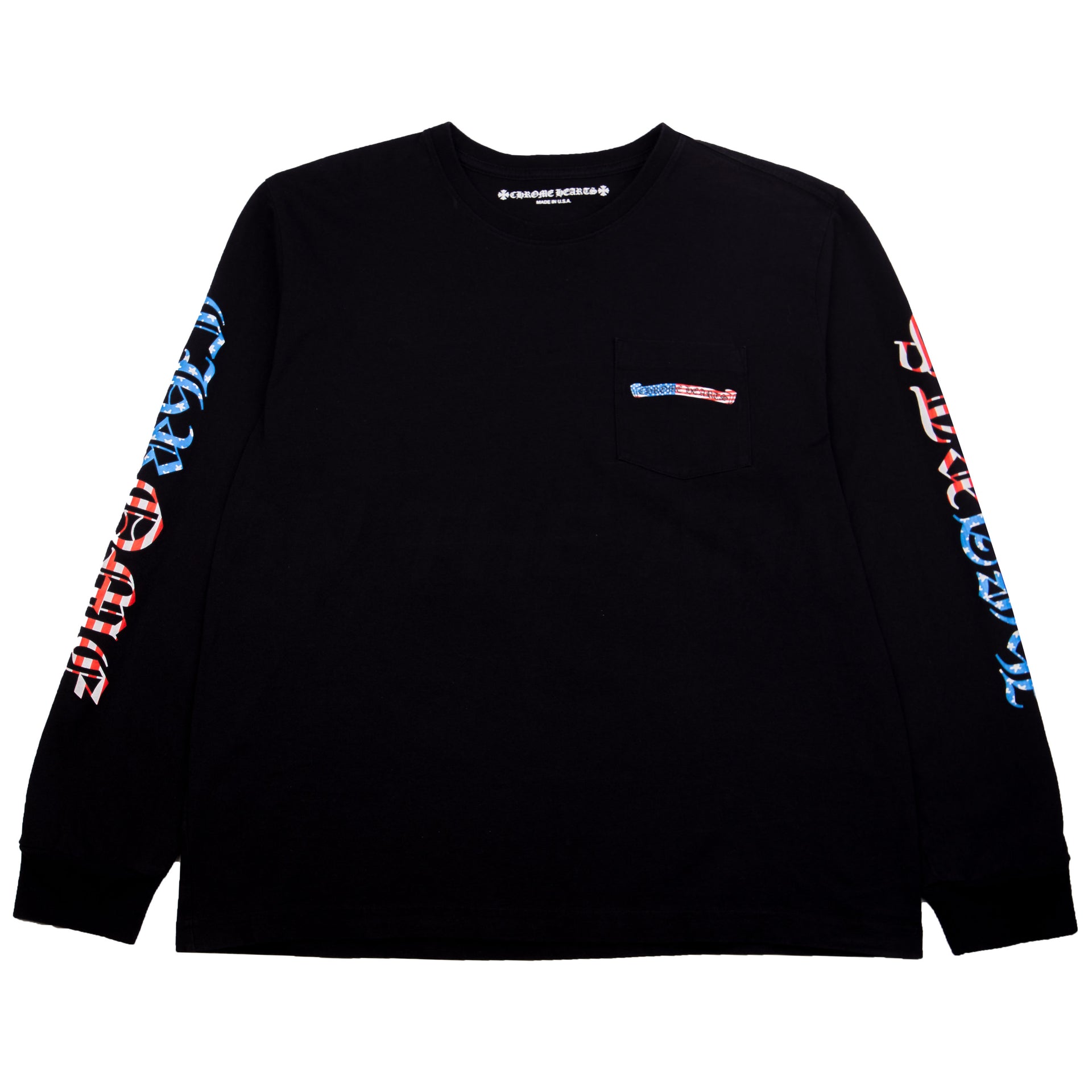 Chrome Hearts Black Matty Boy Flag Pocket L/S PRE-OWNED