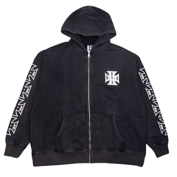 OTA Washed Black Choppa Zip Up Hoodie