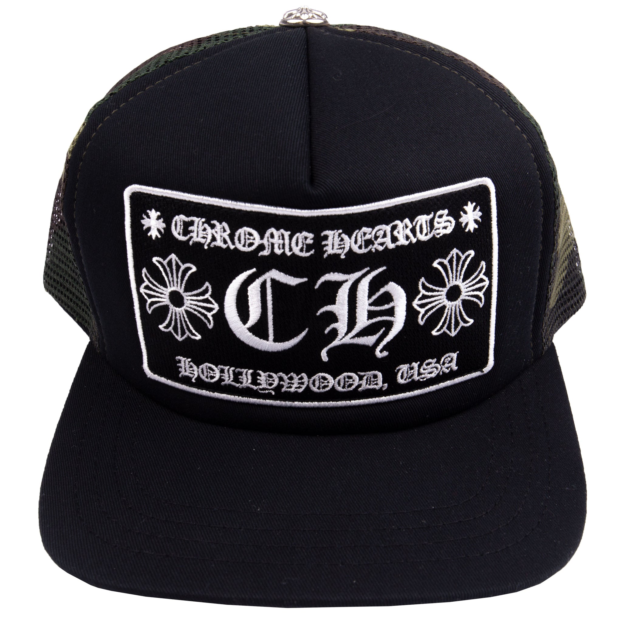 Chrome Hearts Black/Camo Hollywood Trucker Hat