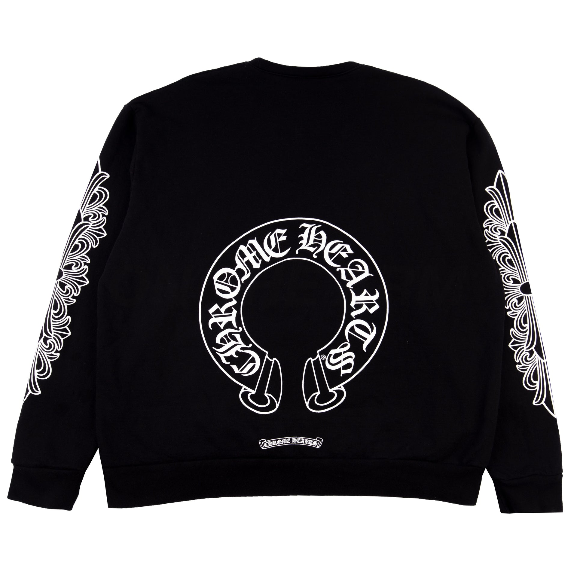Chrome Hearts Black Horseshoe Crew PRE-OWNED