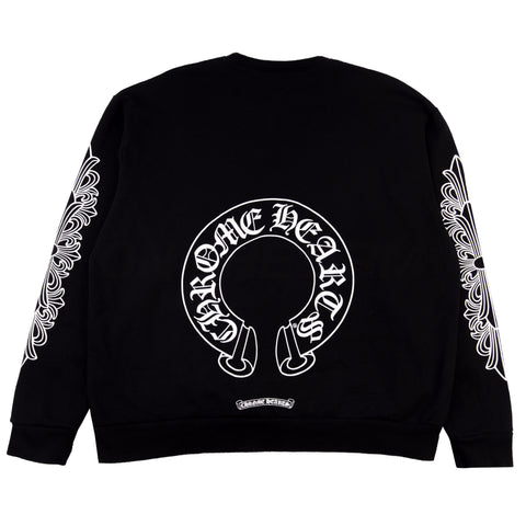 Chrome Hearts Black Horseshoe Crew PRE-OWNED