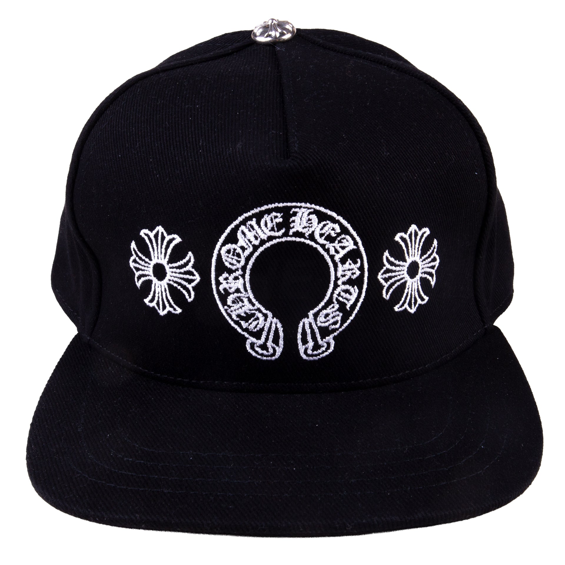 Chrome Hearts Black Denim Horseshoe Baseball Hat
