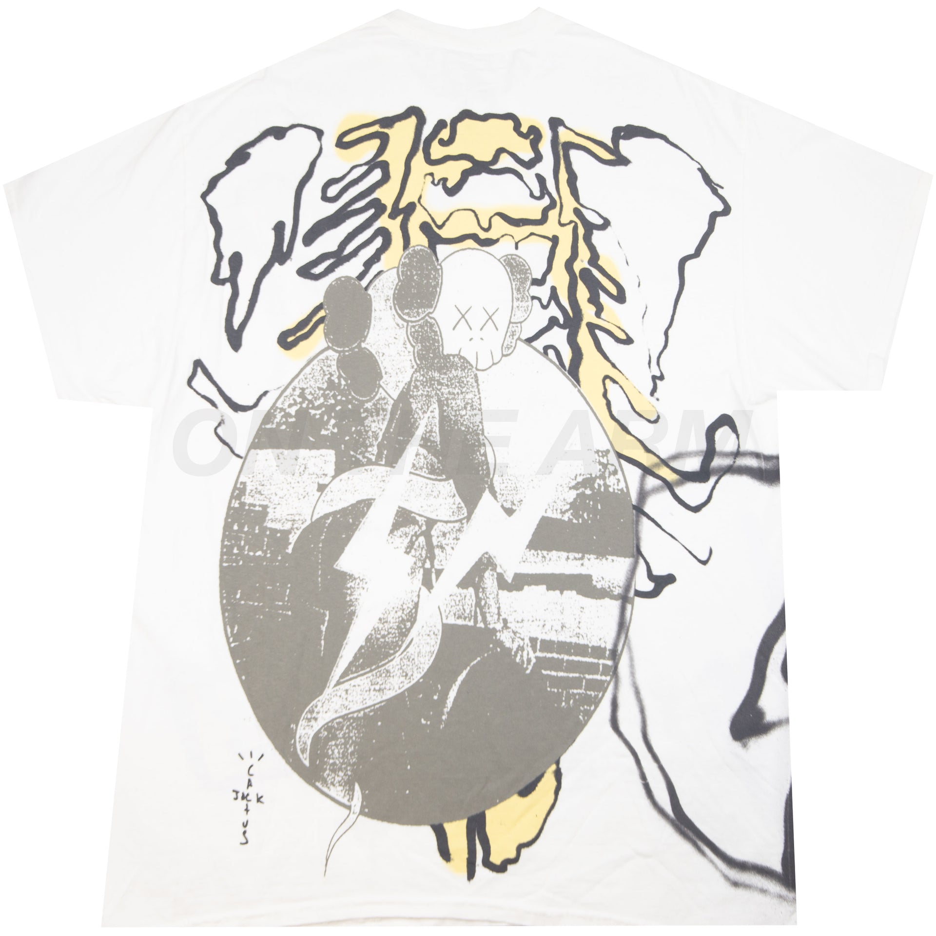 Travis Scott White Kaws For Fragment Cactus Jack Tee PRE-OWNED