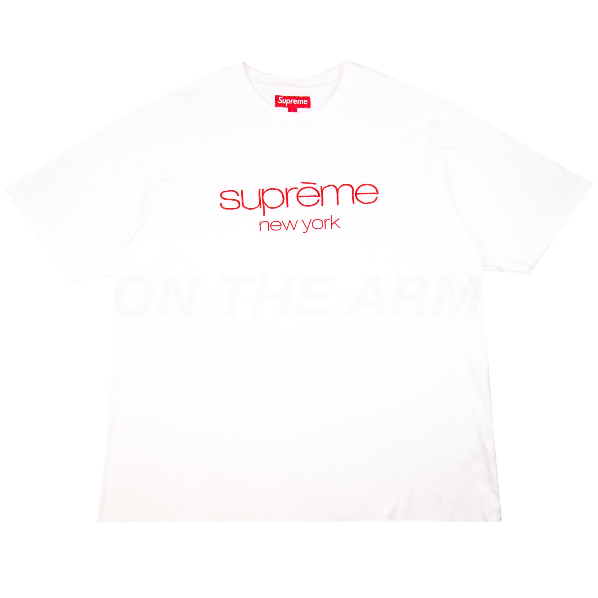 Supreme White Classic Logo Tee PRE-OWNED