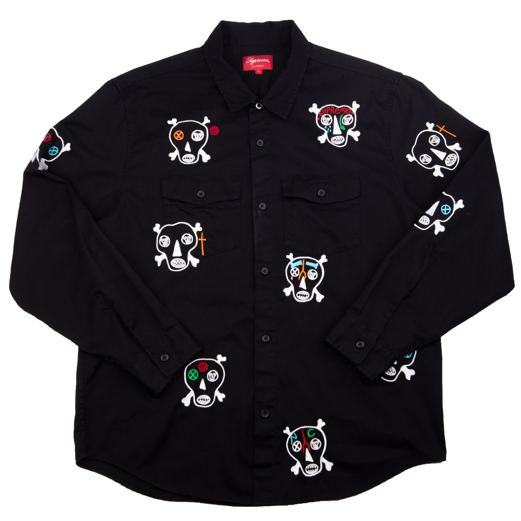 Supreme Black Clayton Patterson Work Shirt PRE-OWNED